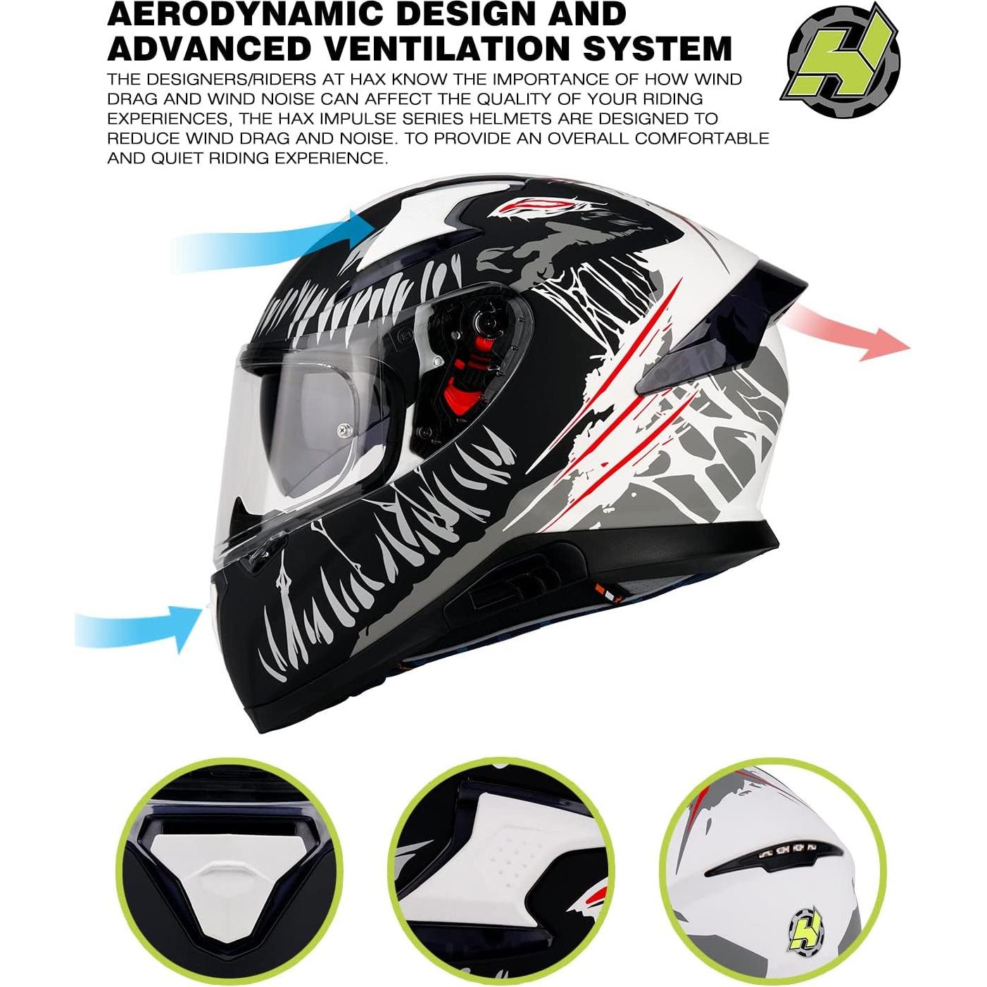 Casco HAX Impulse XL Negro Doble Visor y Ventilación