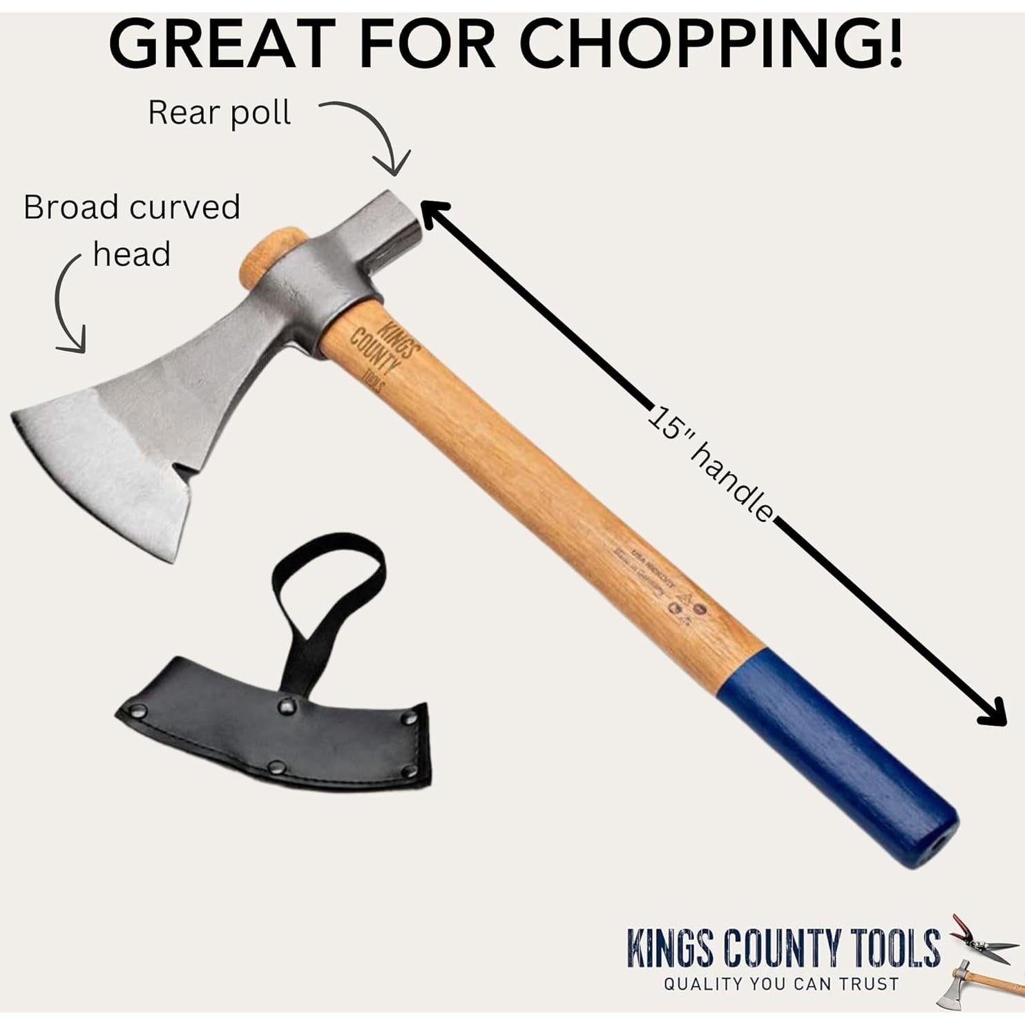 Hacha Tomahawk Kings County 20.32 cm Acero Carbono Nogal