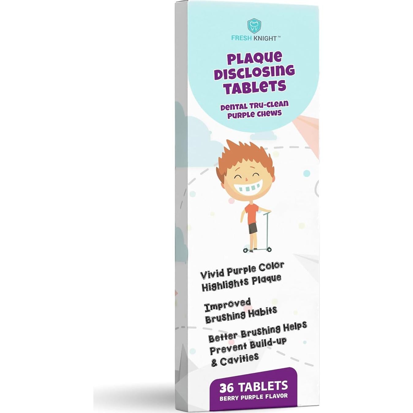 Tabletas Disclosing Dentales Fresh Knight 28.35g para Niños y Adultos