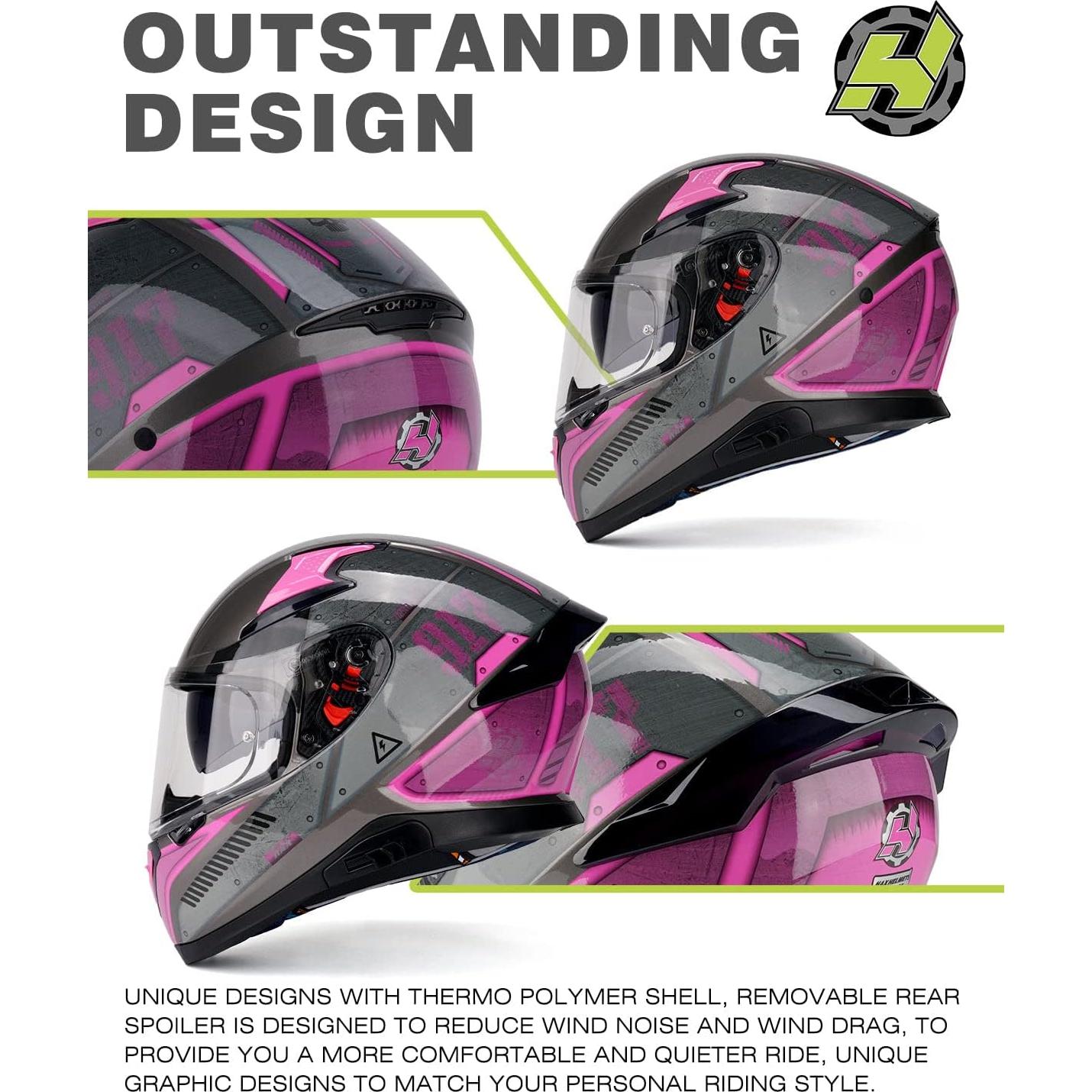 Casco HAX Impulse Doble Visor UV y Pinlock - Droid Pink XL