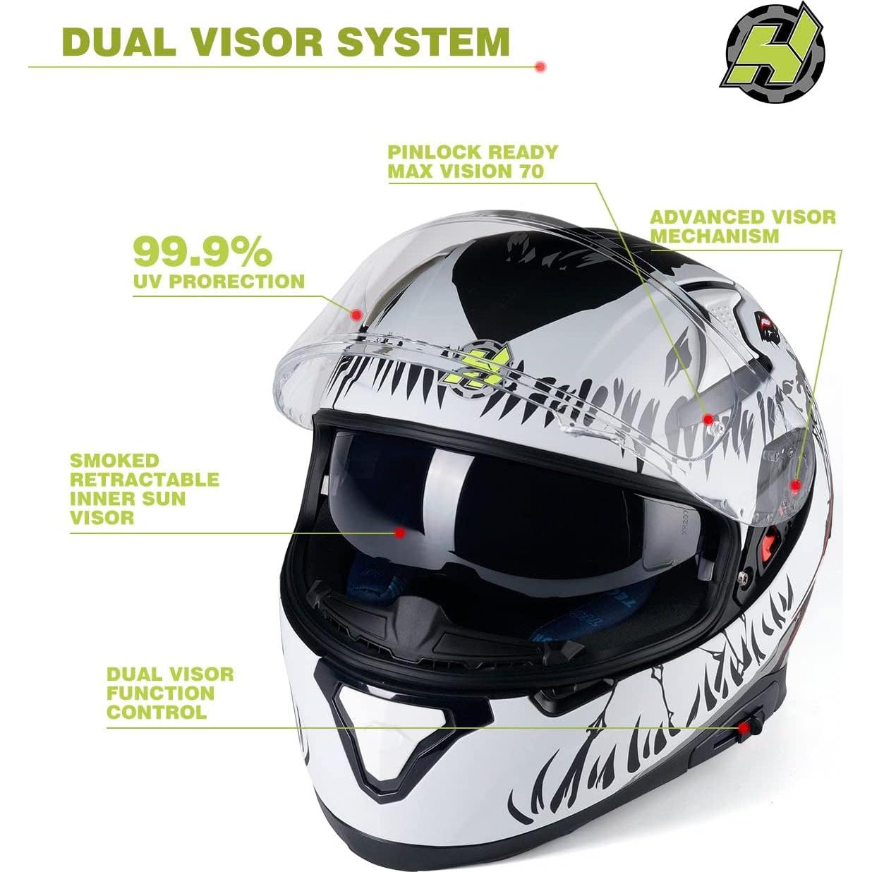Casco HAX Impulse Blanco Mediano con Visor Pinlock