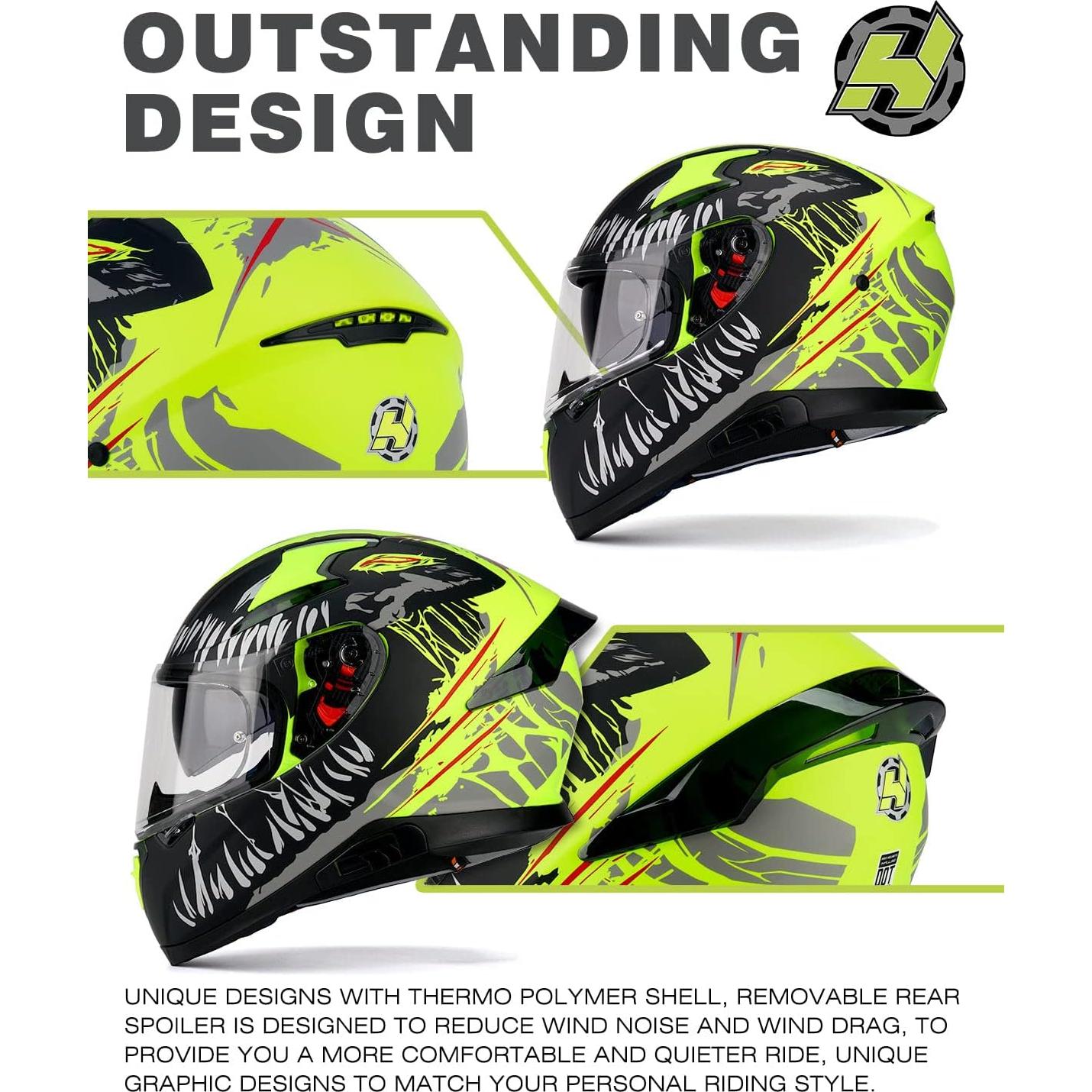 Casco HAX Hax Impulse Amarillo L con visor Pinlock