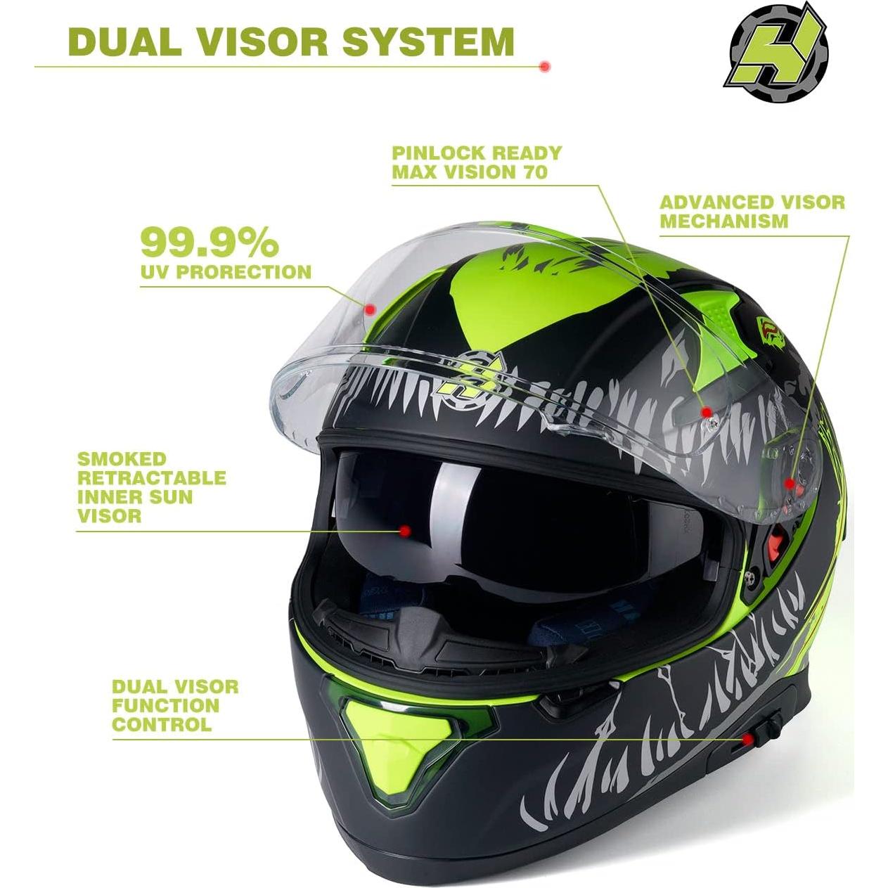 Casco HAX Hax Impulse Amarillo Mediano DOT con Pinlock