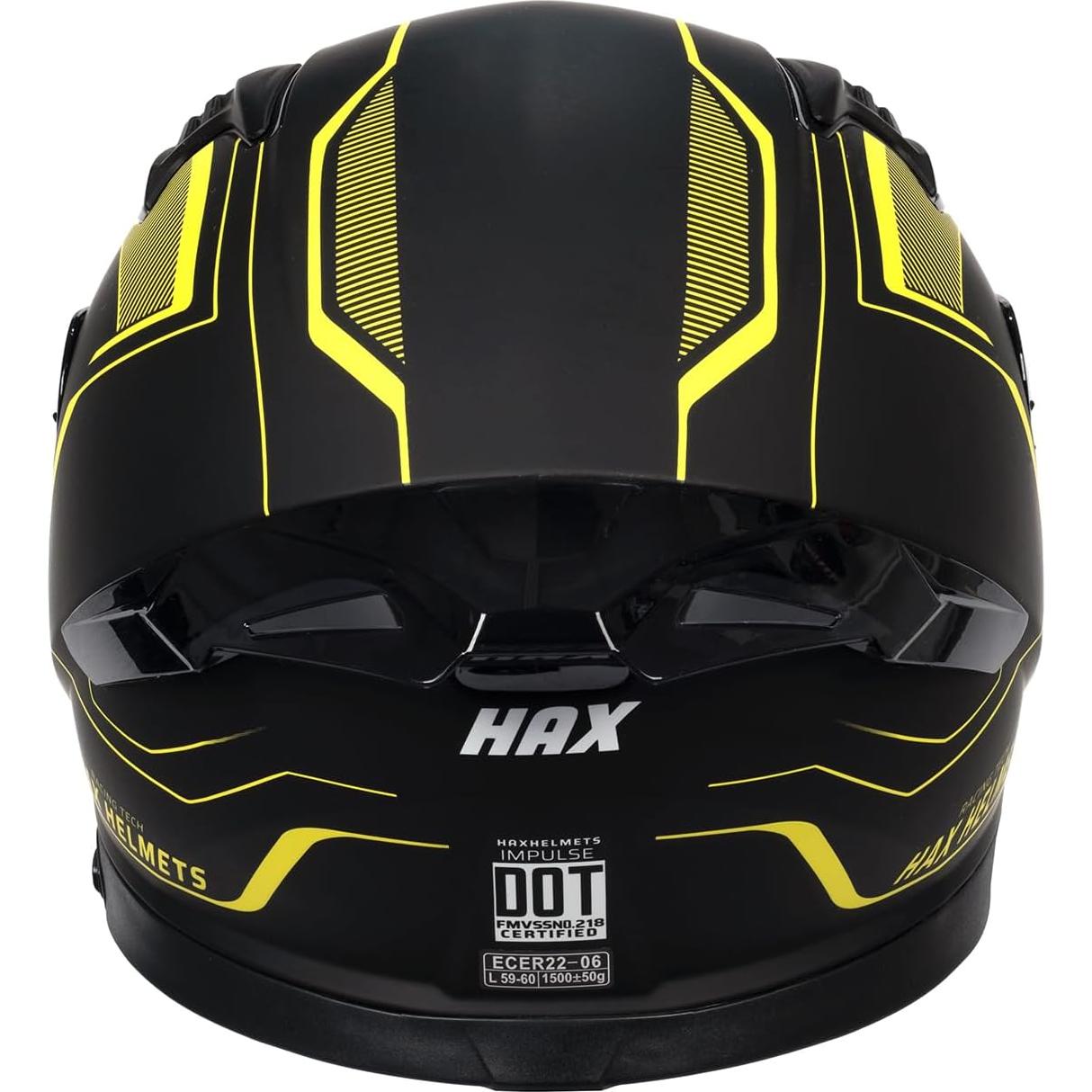 Casco HAX Impulse Amarillo Cuchilla Mediano DOT