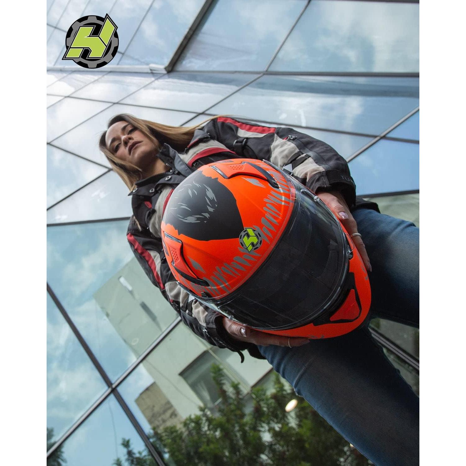 Casco HAX Impulse Mediano Naranja con Visor Pinlock