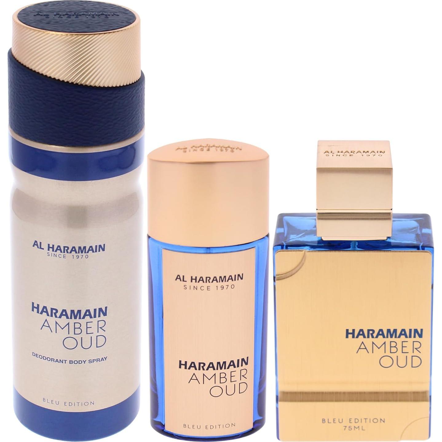 Set de Regalo Al Haramain Ámbar Oud Bleu Unisex - 3 Piezas EDP