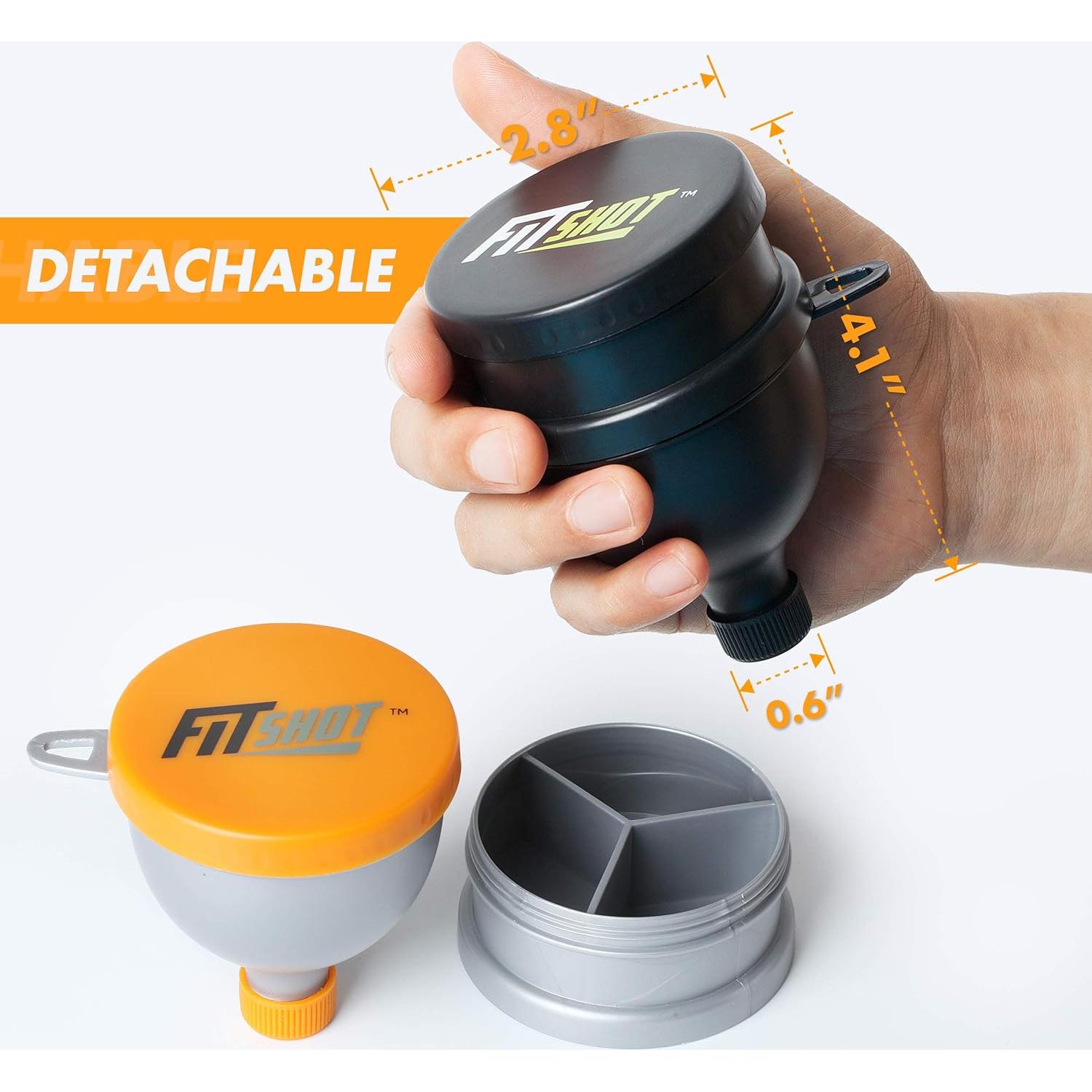 Embudo de Suplemento FitShot 120ml 2 en 1 Libre de BPA