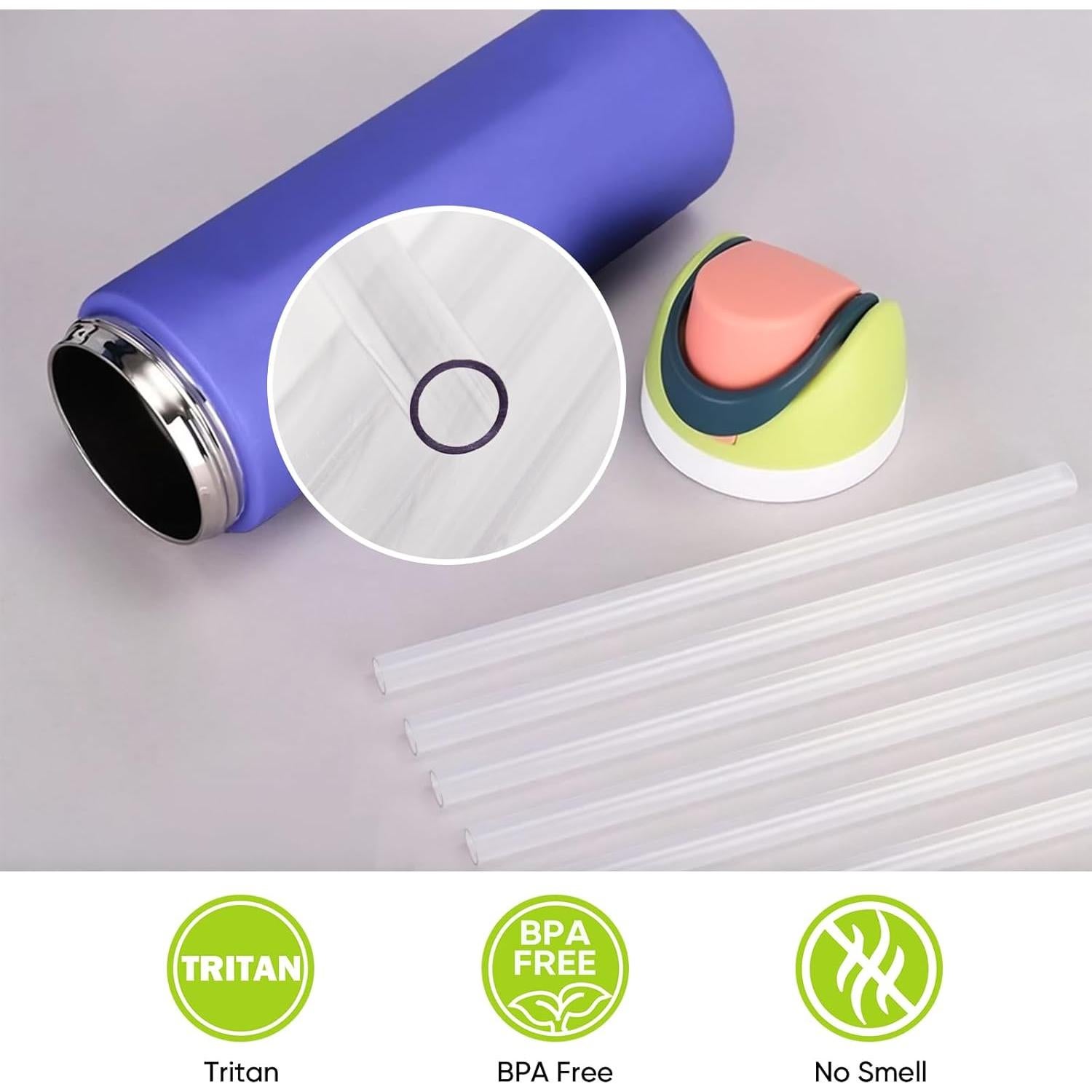 6 Pajitas Reutilizables Tritan Esayendder para Botellas Owala 21 cm