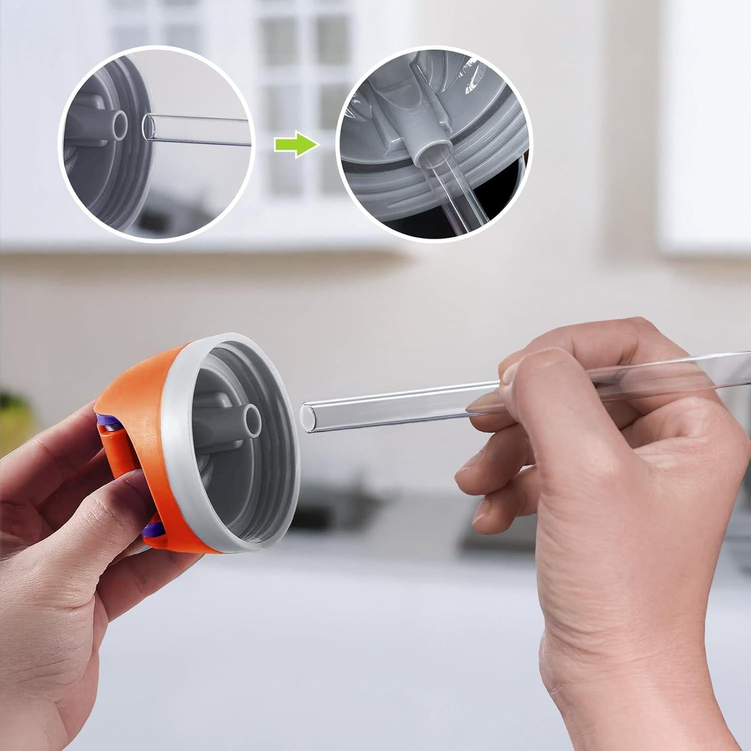 6 Pajitas Reutilizables Tritan Esayendder para Botellas Owala 21 cm