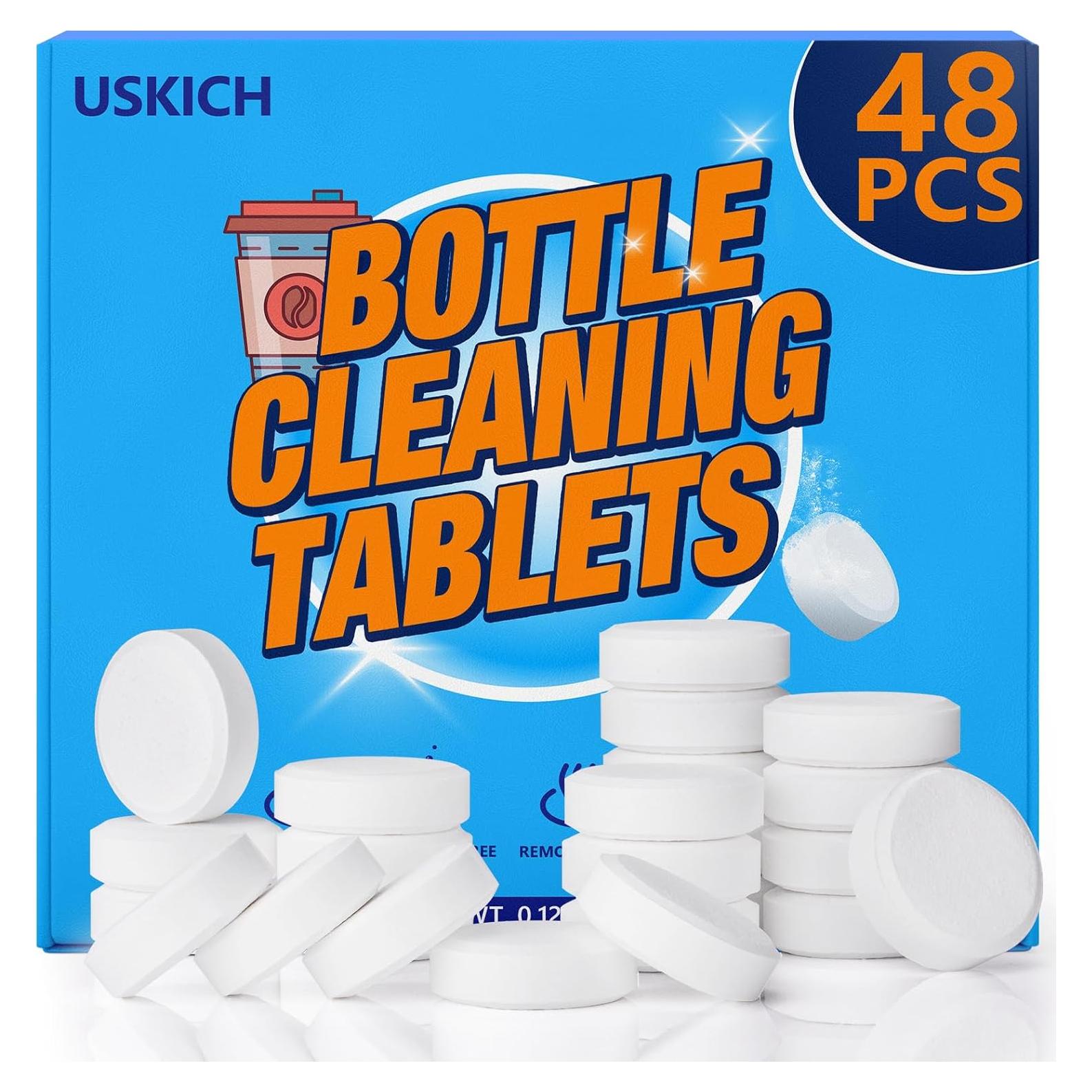 Tabletas de Limpieza USKICH para Botellas de Agua - 48 Unidades