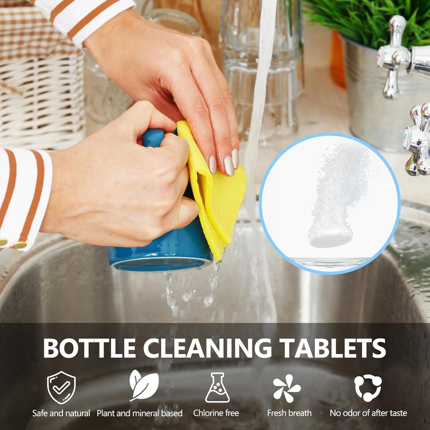 Tabletas de Limpieza USKICH para Botellas de Agua - 48 Unidades