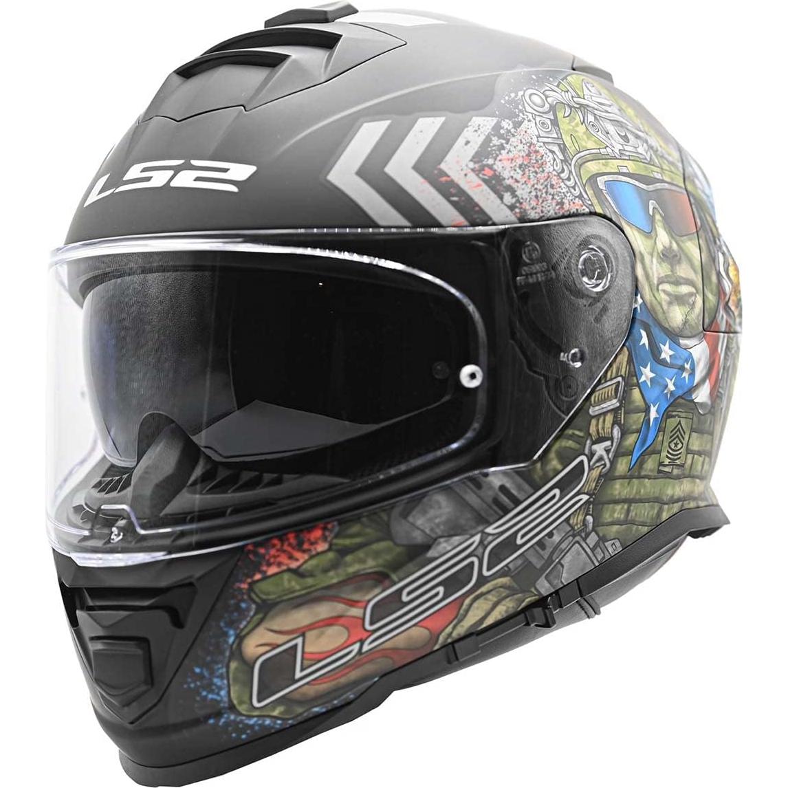 Casco LS2 Assault Full Face Motocicleta KPA Visera Solar