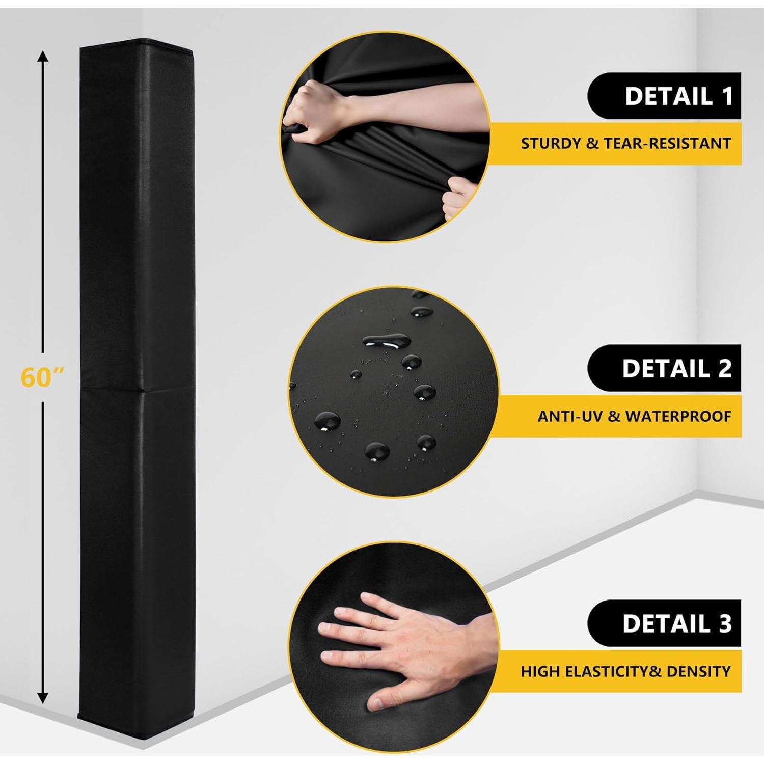 Protectores de Esquinas de Pared PHENEPUS 1.52m Negro