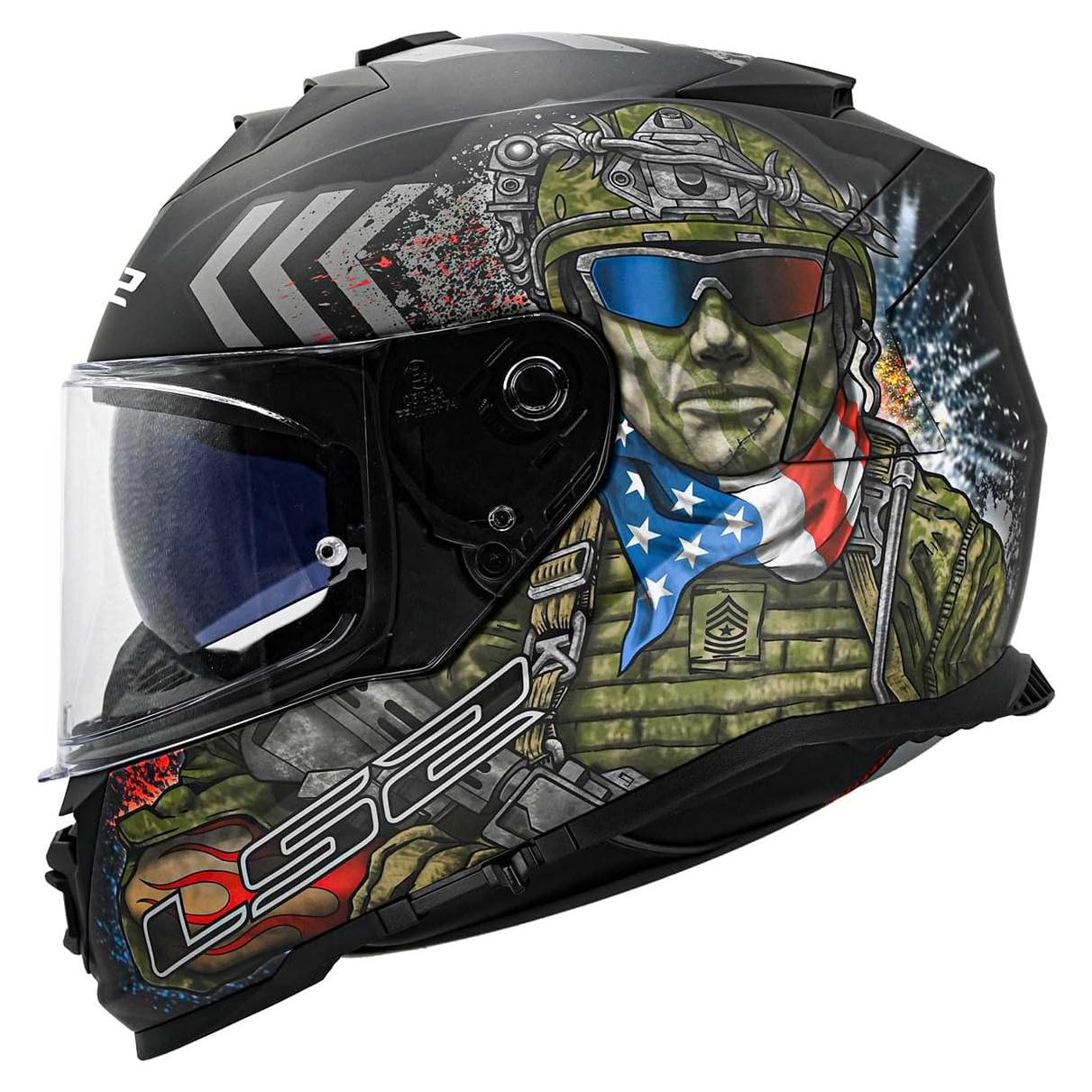 Casco LS2 Assault Full Face Motocicleta KPA Visera Solar