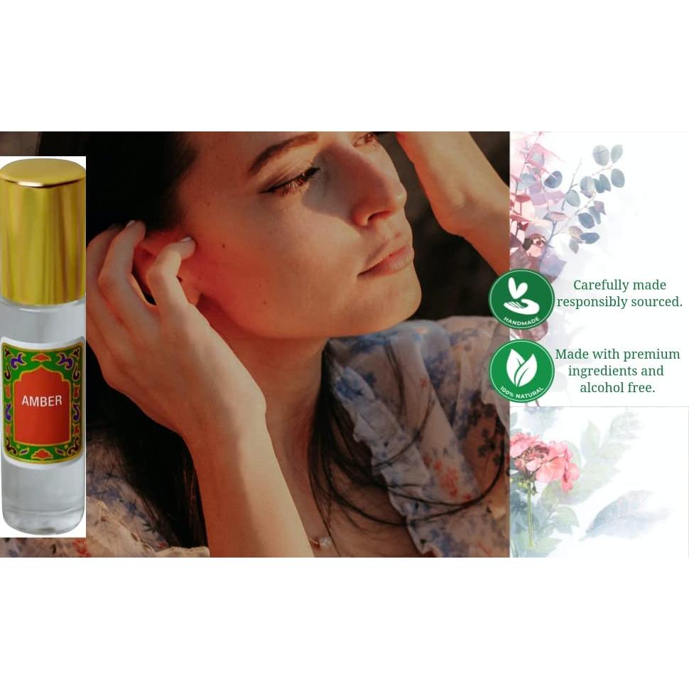 Aceite de Perfume Ámbar Roll-On Nemat 10 ml Sin Alcohol