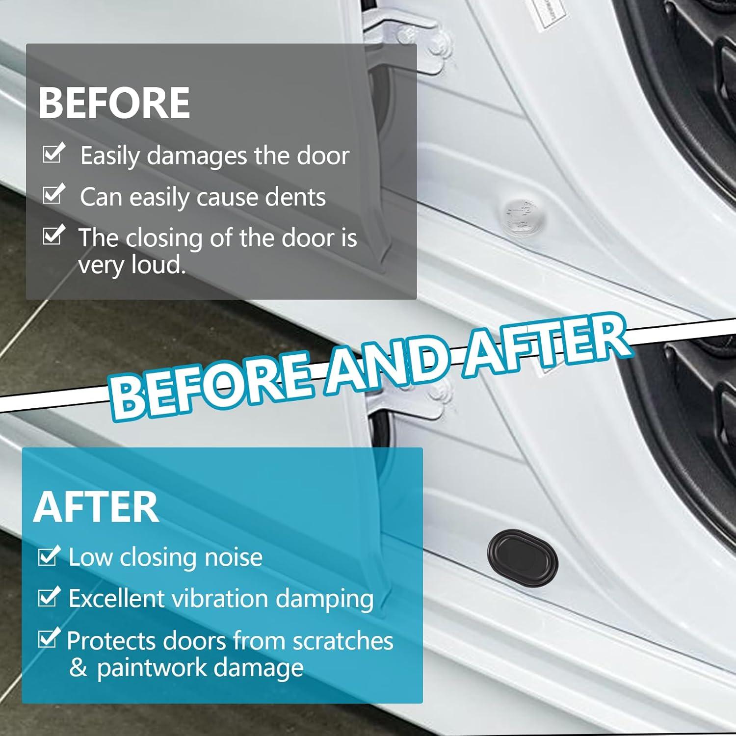 Amortiguador de Puerta de Coche Wuyaoyao 8PCS Silicona Negra