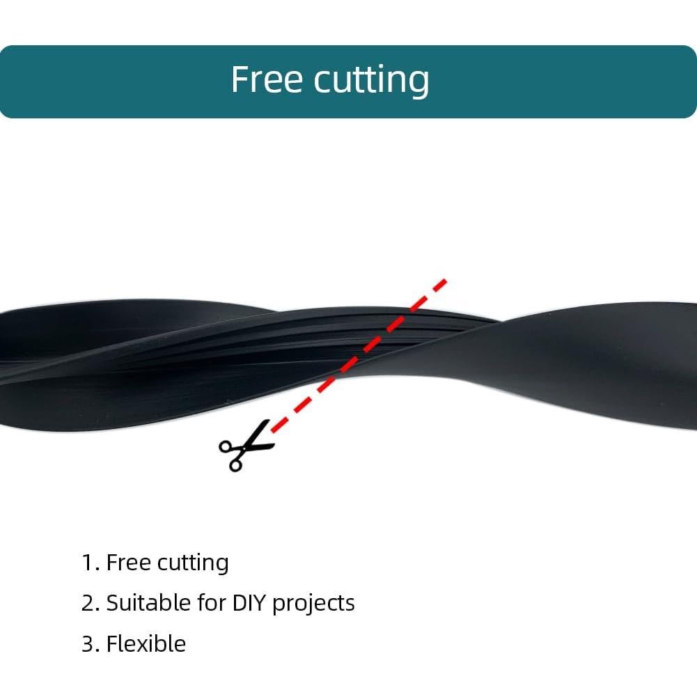 Moldura de goma T Tintvent 1/2" (8 m) negra para bricolaje