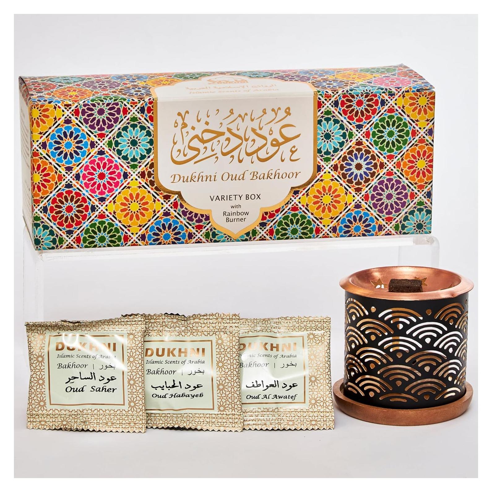 Set de Incienso Árabe Dukhni con 10 Aromas y Quemador