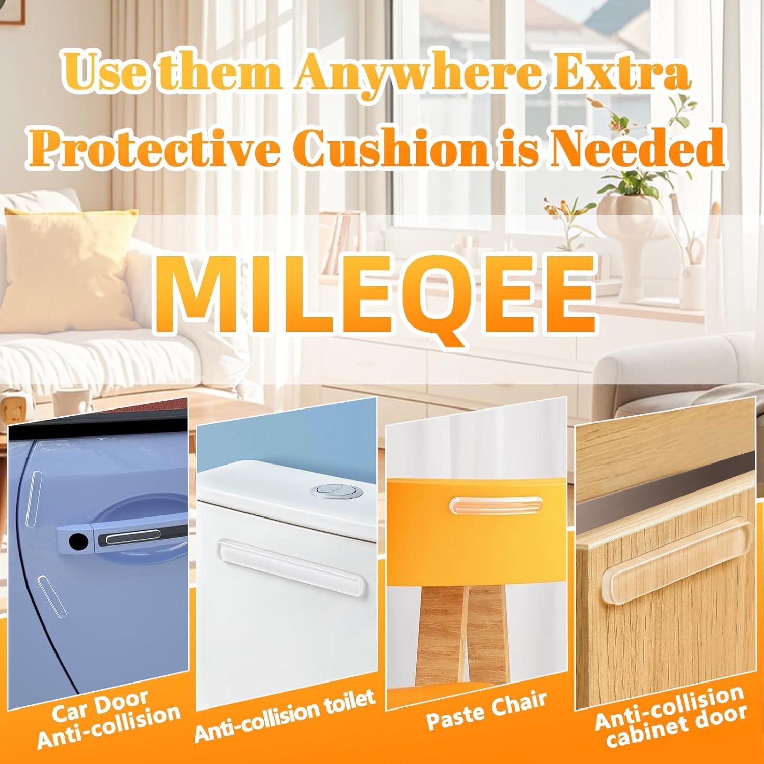 10 Tiras Protectores Transparentes MILEQEE para Puertas y Muebles