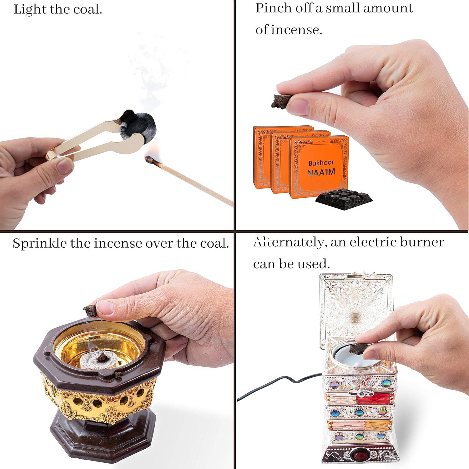 Incienso Bakhoor ARABIYAT Naaim 3 Paquete Sándalo Natural