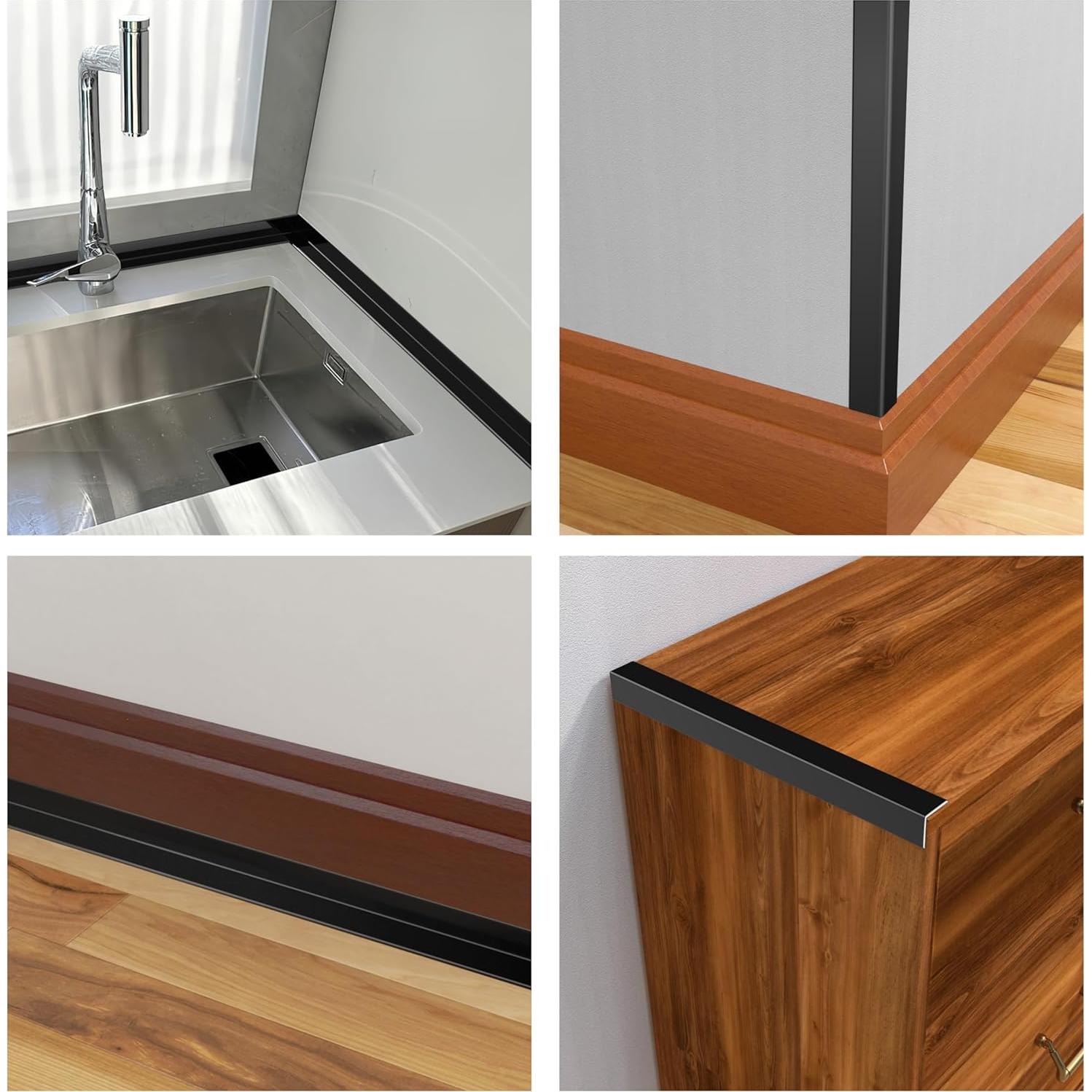 Protector de Esquinas de Pared Autoadhesivo Mavionor 2cm x 6.1m Negro