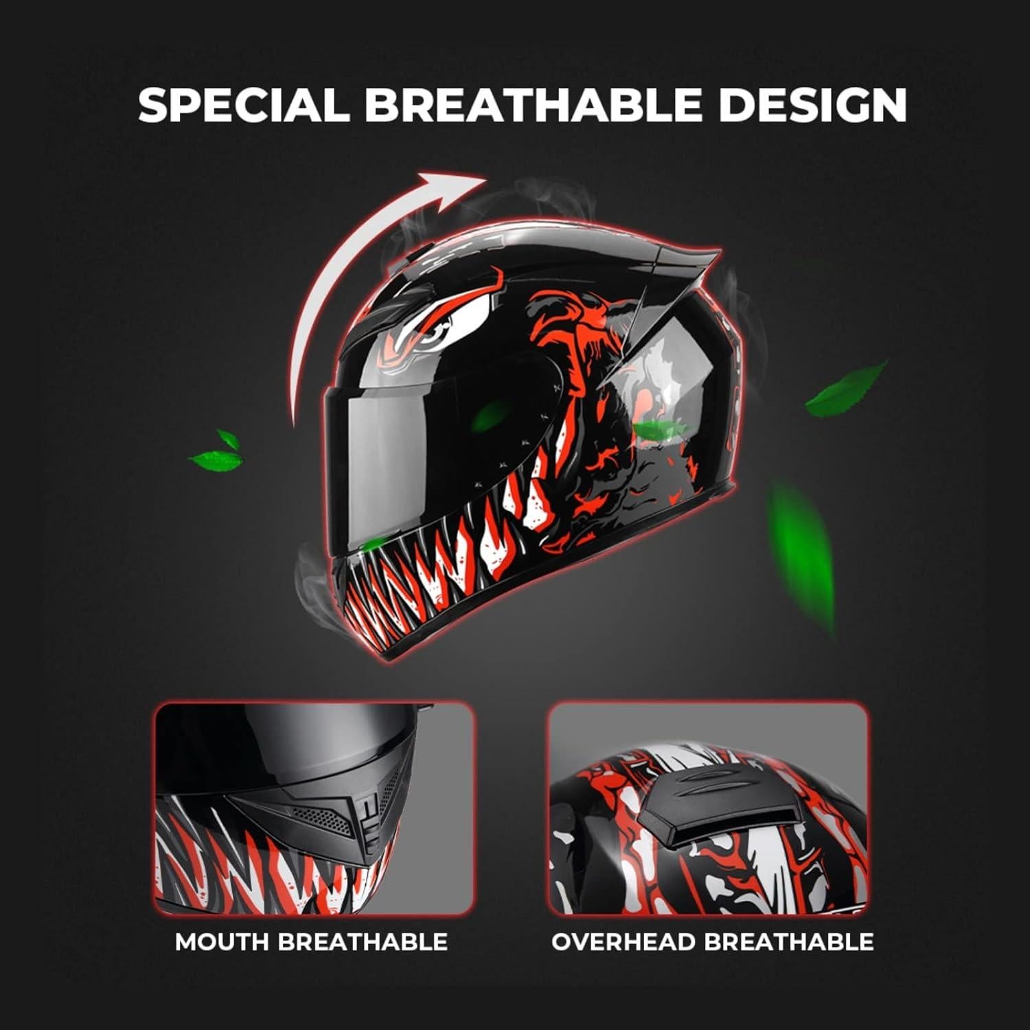 Casco de Motocicleta Integral HTLNUZD con Visores Intercambiables