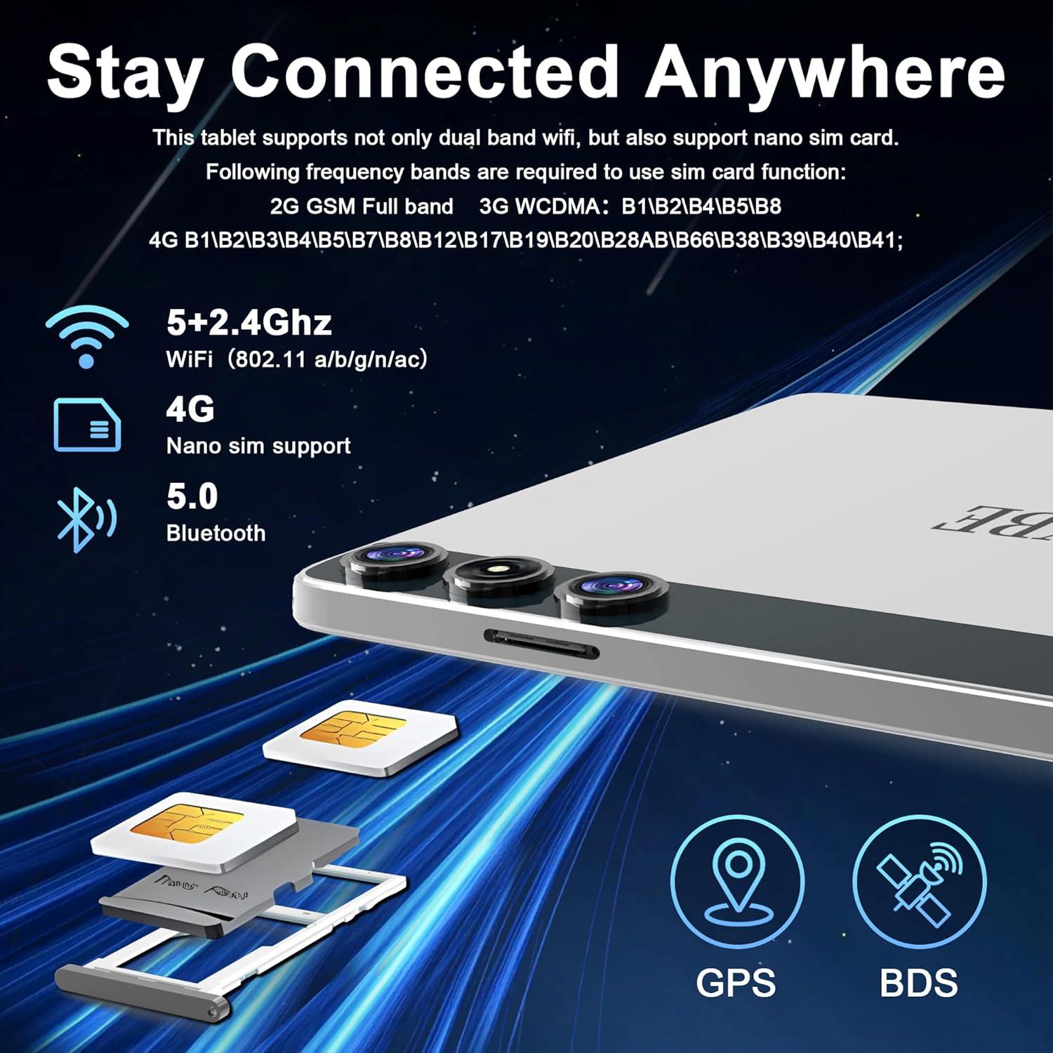 Tableta KADYBE D106 10" Android 14 14GB RAM 128GB 4G