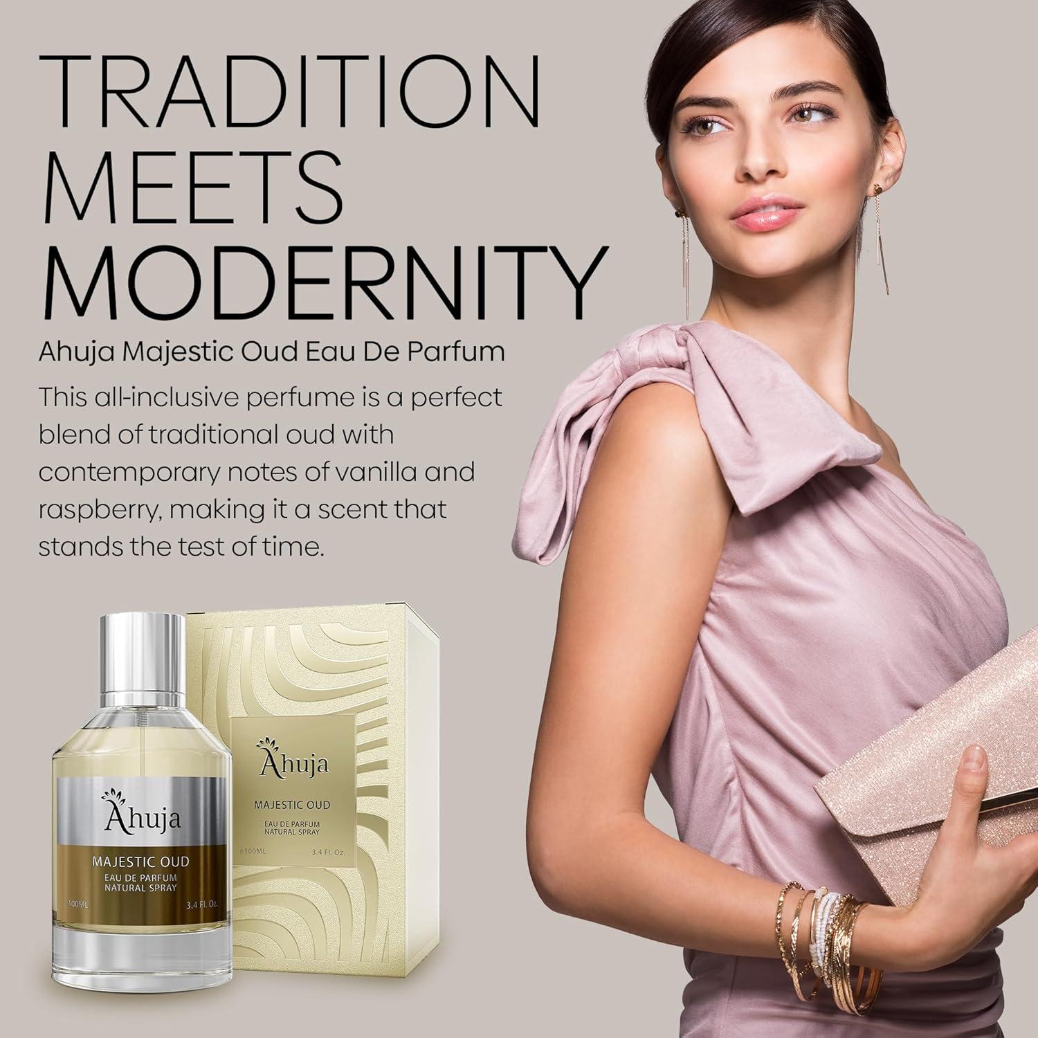 AHUJA Oud Majestuoso Eau De Parfum Unisex 100 ml - Fragancia Lujosa