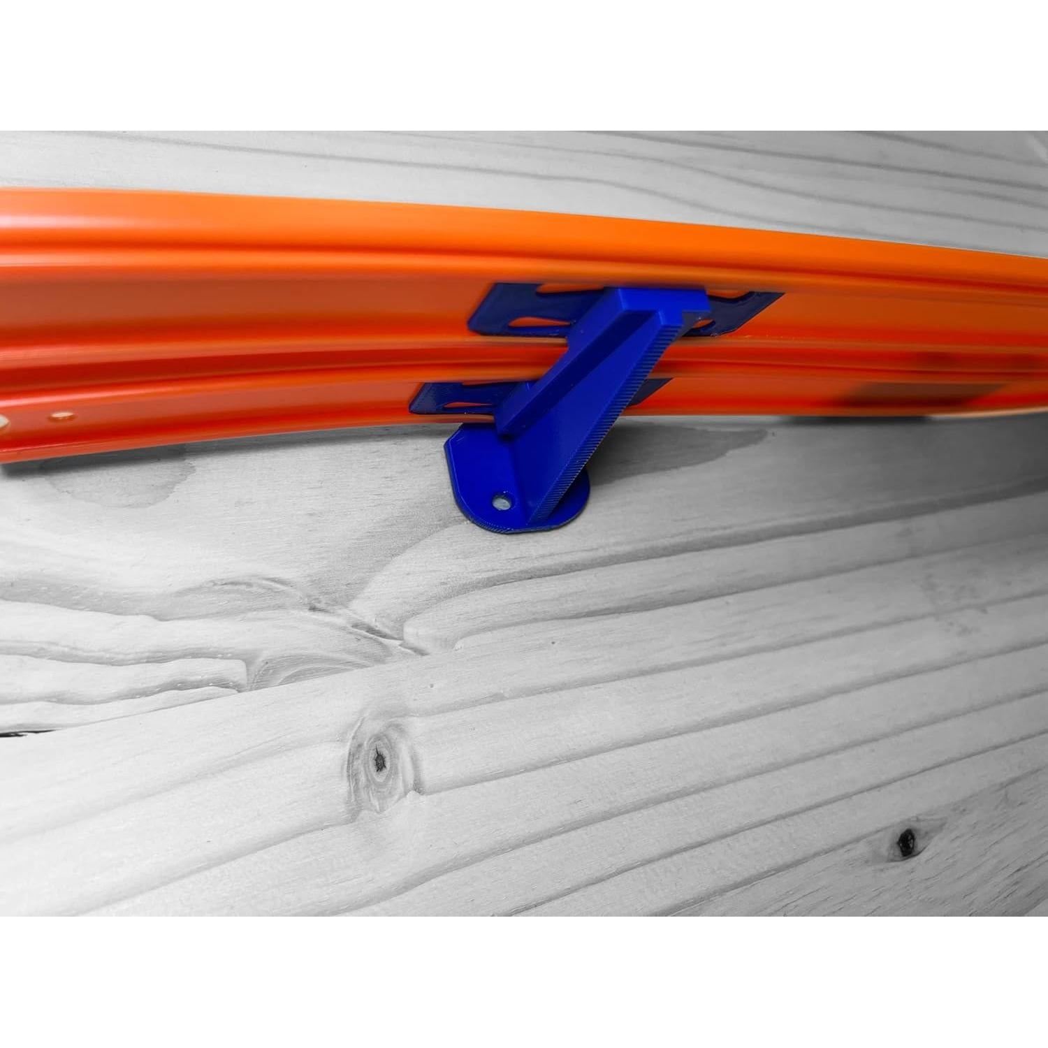 Soporte de Pared para Pistas Hot Wheels - 2 Carriles Azul