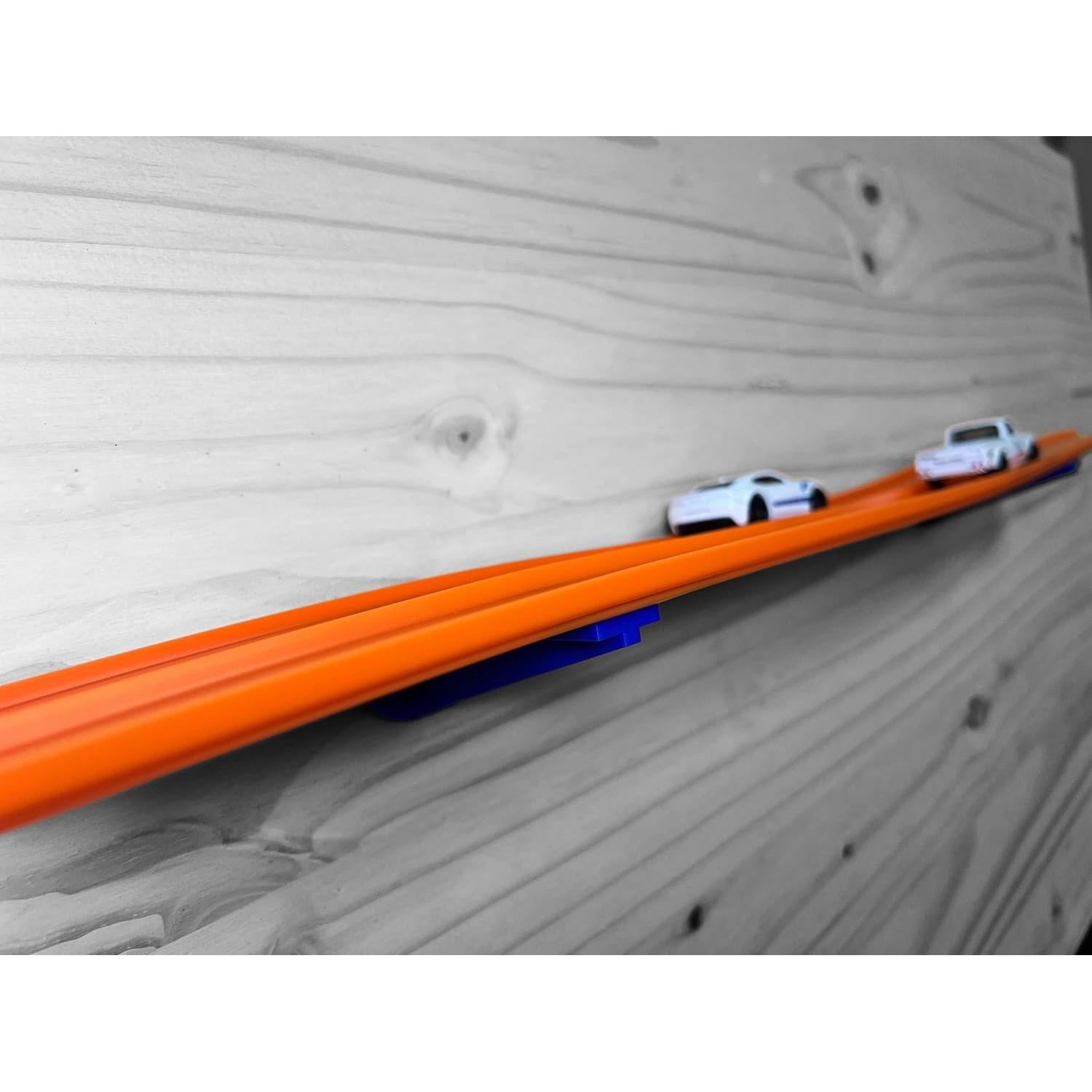 Soporte de Pared para Pistas Hot Wheels - 2 Carriles Azul