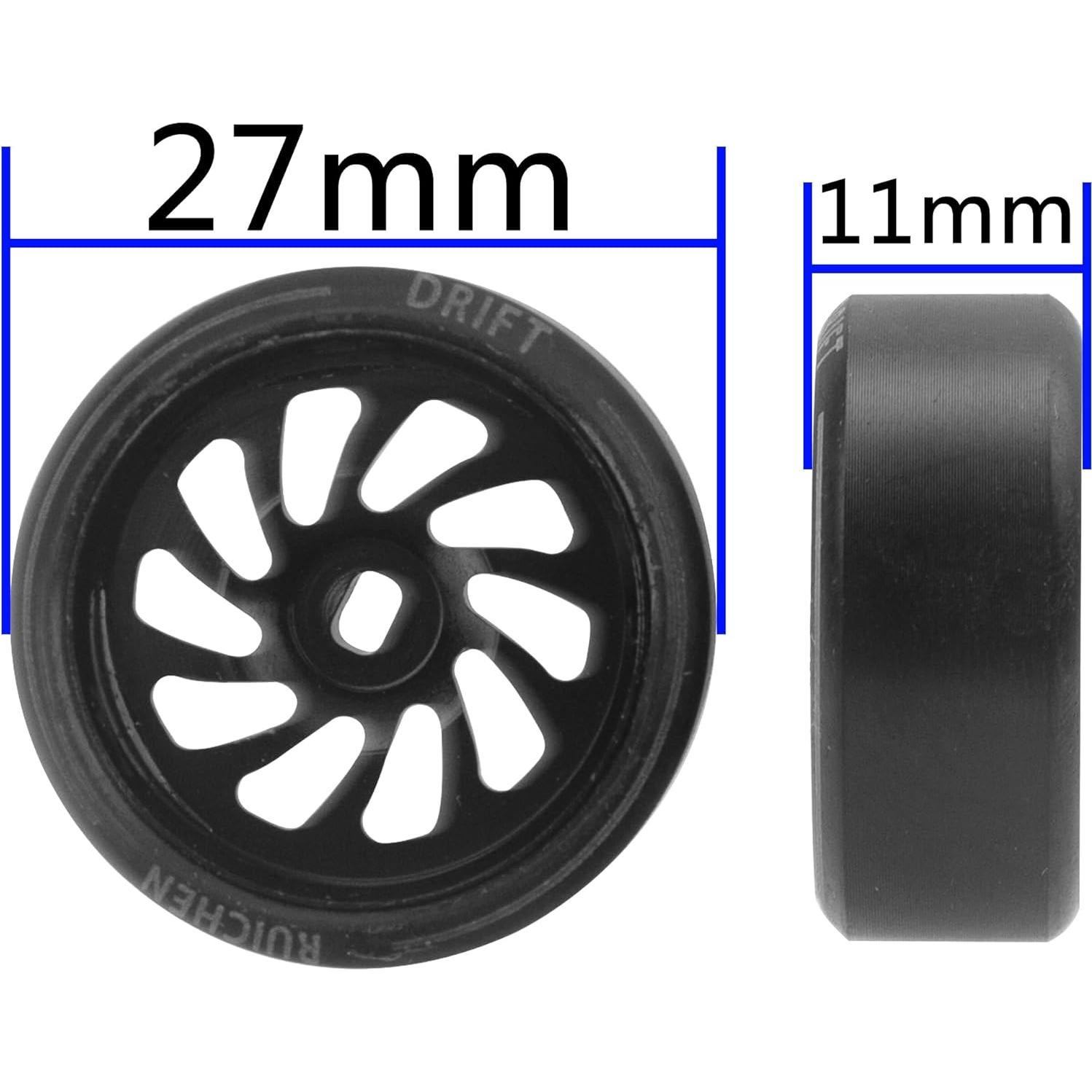 4 Ruedas de Drift RC 1/28 ShareGoo con Llantas de Aluminio