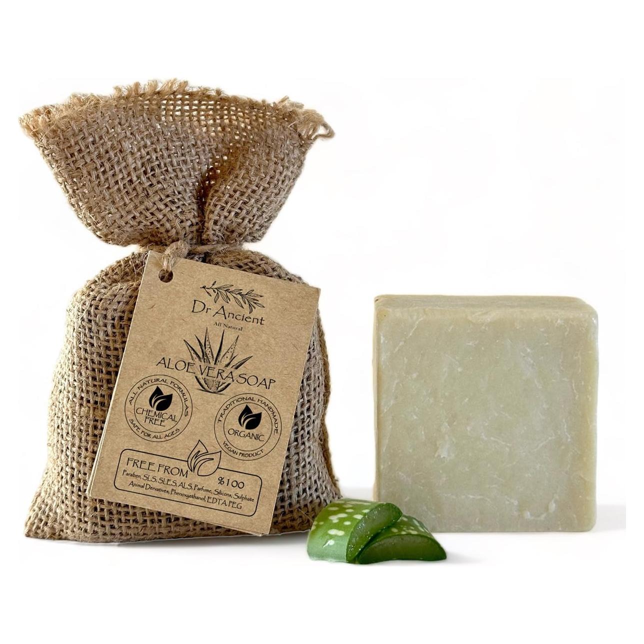 Jabón Natural de Aloe Vera Orgánico Dr.Ancient 140g Hecho a Mano