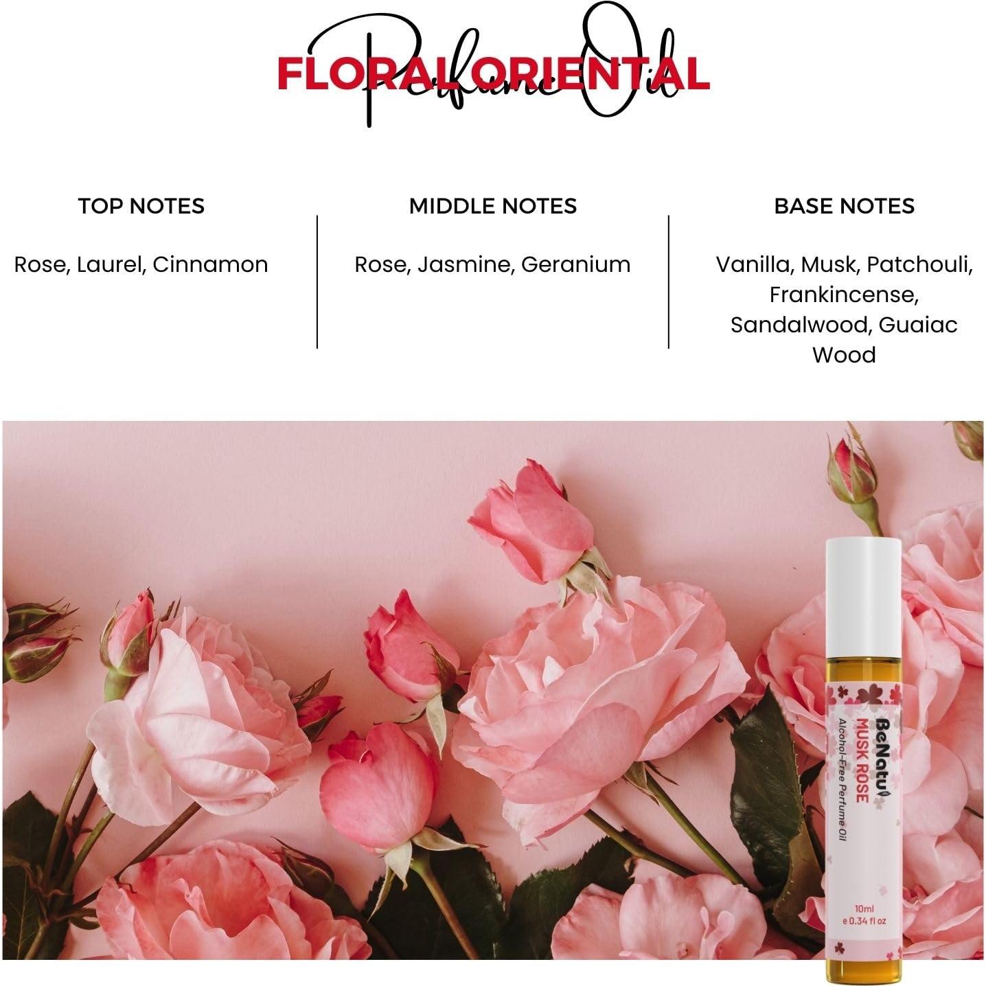 Aceite de Perfume Rosa Musk Benatu 10 ml Sin Alcohol