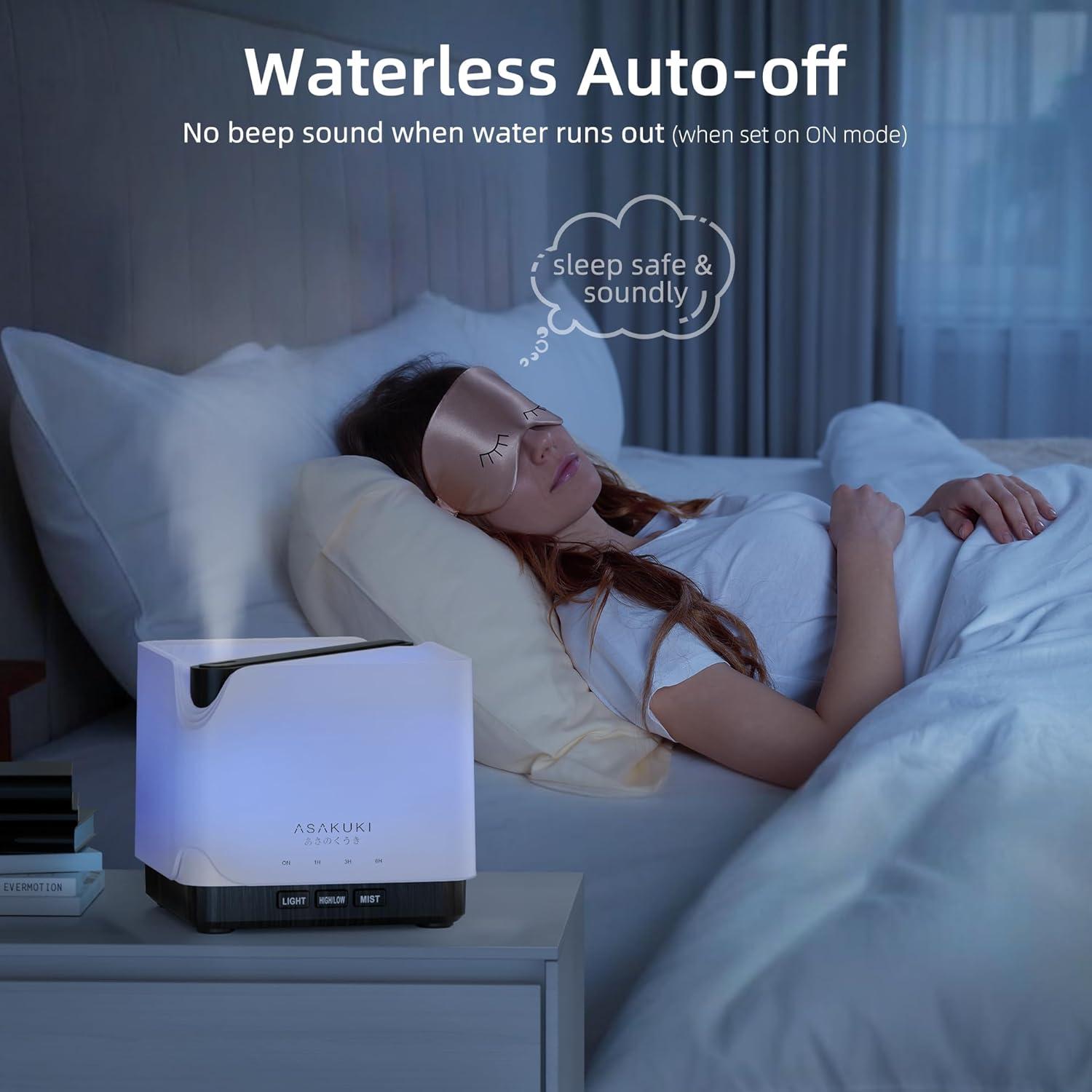 Difusor de Aceite Esencial ASAKUKI AD004 700ml Madera Marrón