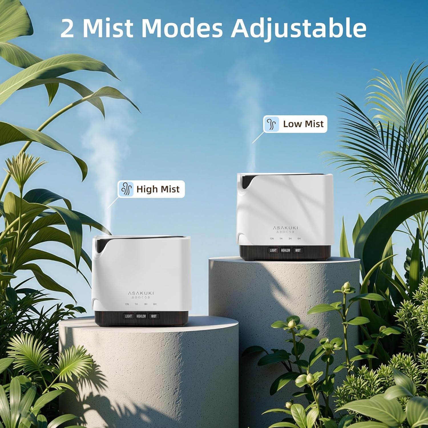 Difusor de Aceite Esencial ASAKUKI AD004 700ml Madera Marrón