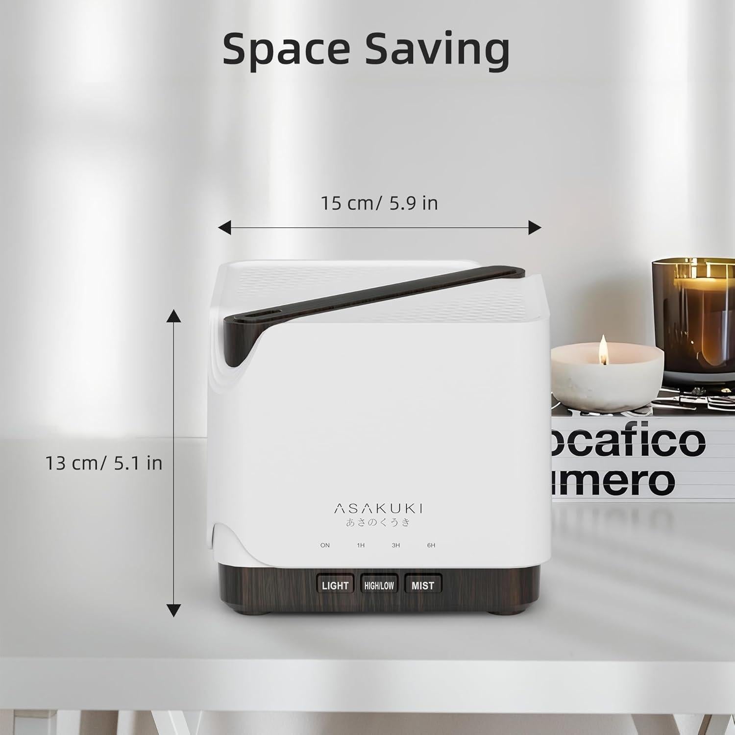 Difusor de Aceite Esencial ASAKUKI AD004 700ml Madera Marrón