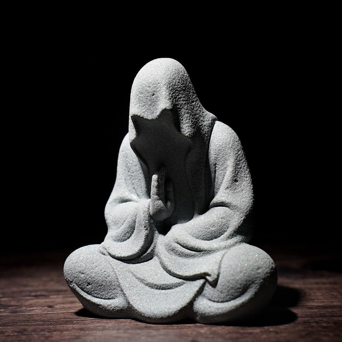 Estatua de Buda de arenisca Livelyfish para acuario 10.7 cm