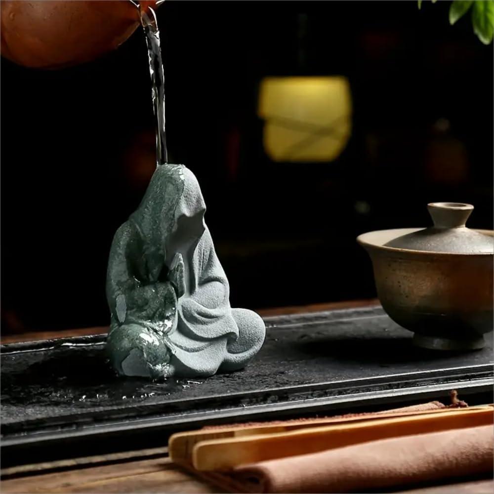 Estatua de Buda de arenisca Livelyfish para acuario 10.7 cm