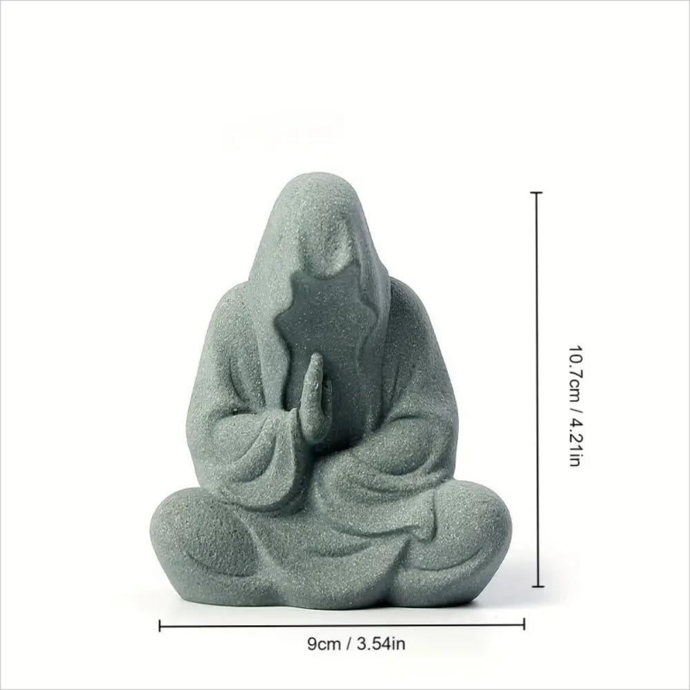 Estatua de Buda de arenisca Livelyfish para acuario 10.7 cm