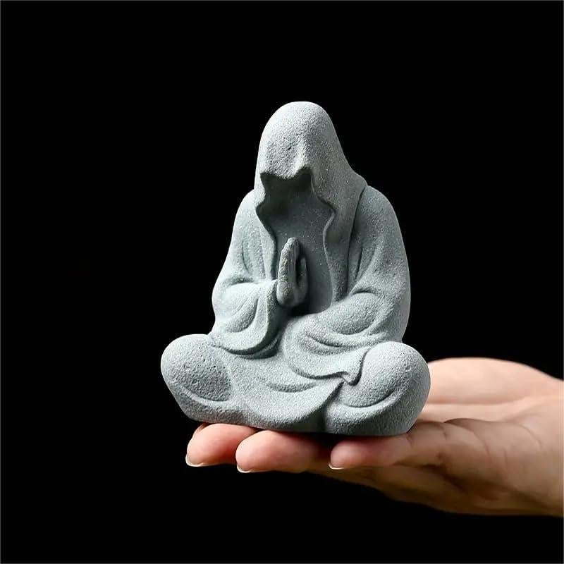 Estatua de Buda de arenisca Livelyfish para acuario 10.7 cm