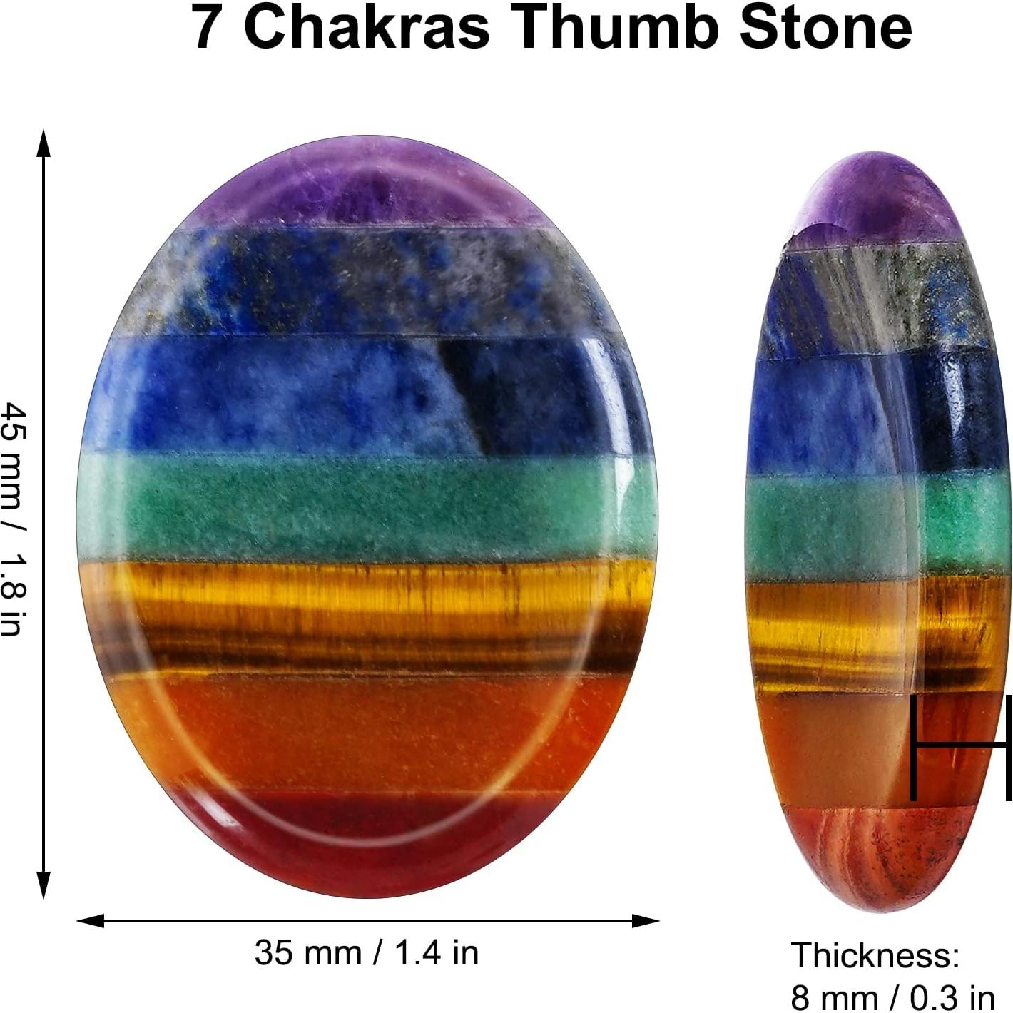 Juego de 2 Piedras de Pulgar Natural Marrywindix 7 Chakras