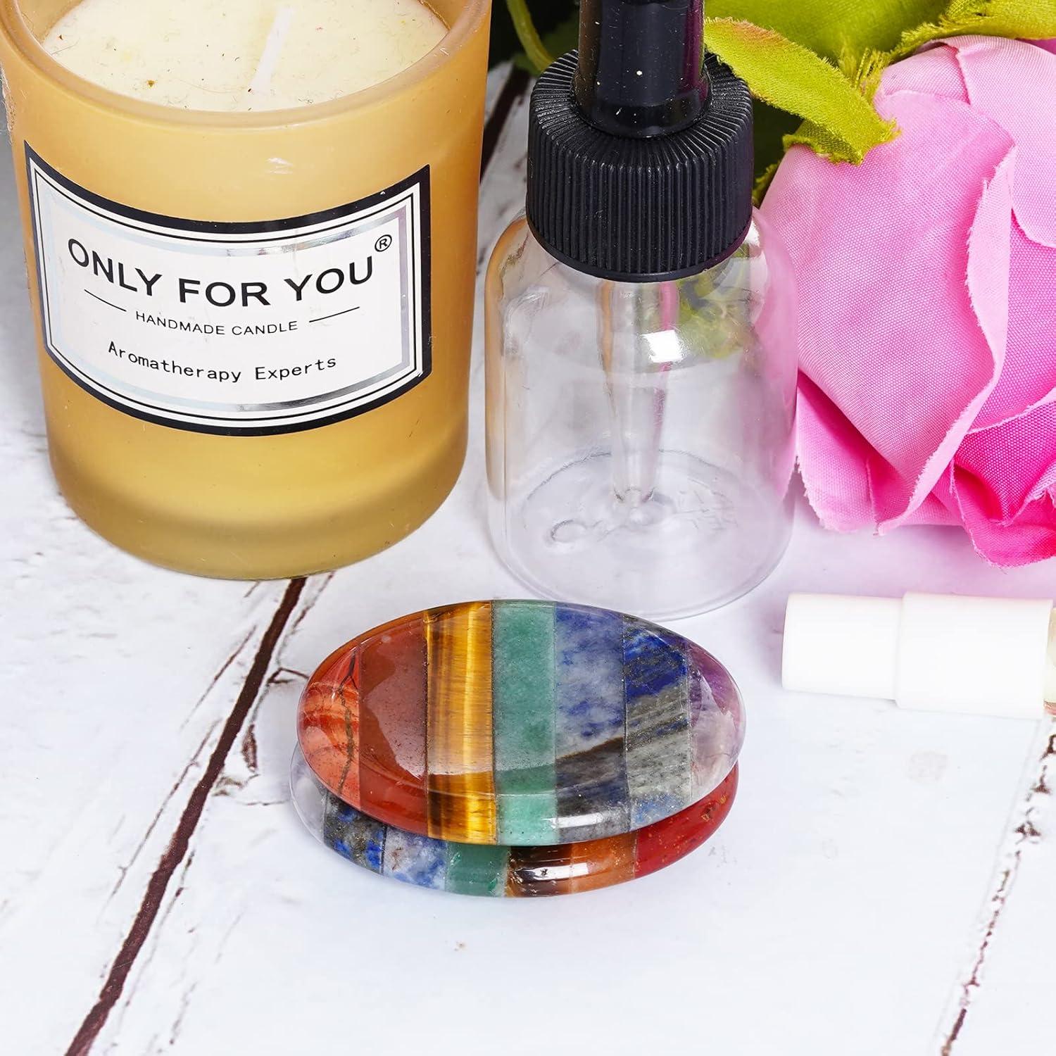 Juego de 2 Piedras de Pulgar Natural Marrywindix 7 Chakras