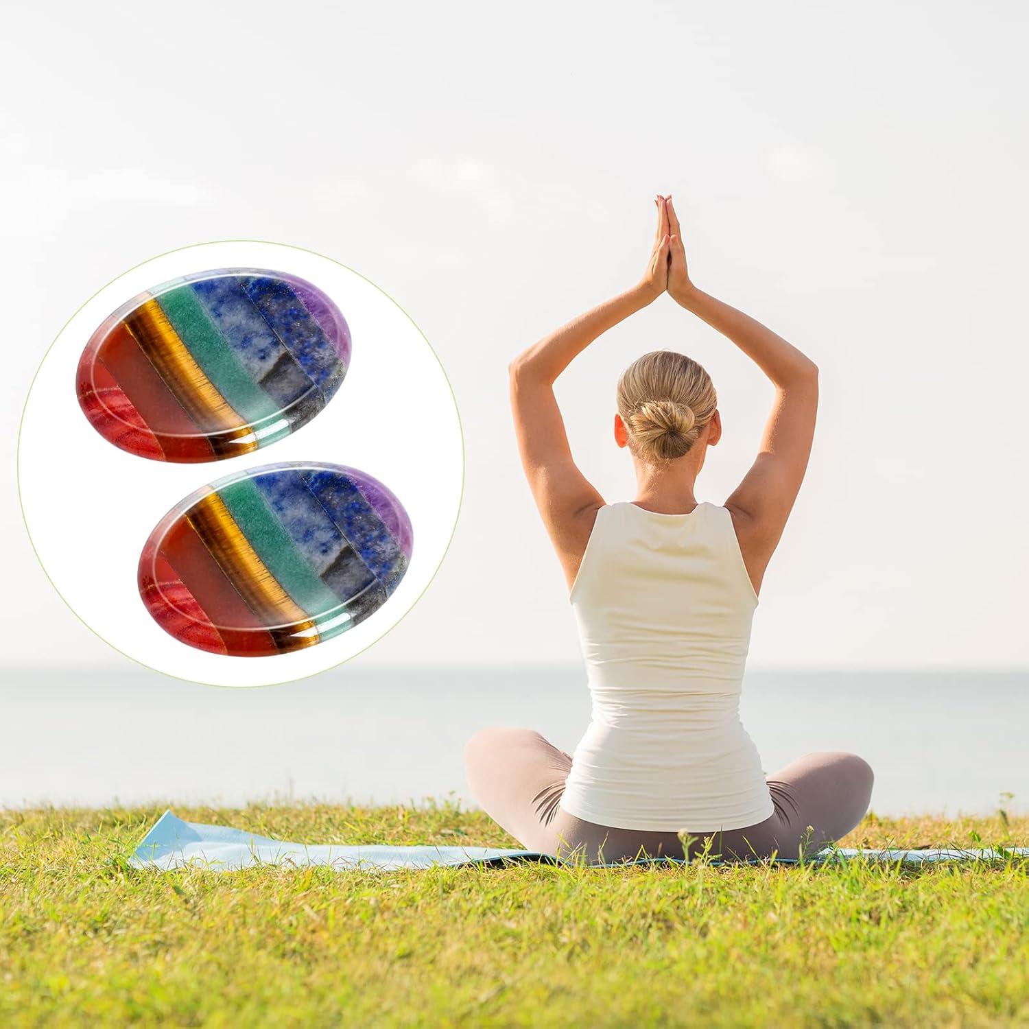 Juego de 2 Piedras de Pulgar Natural Marrywindix 7 Chakras