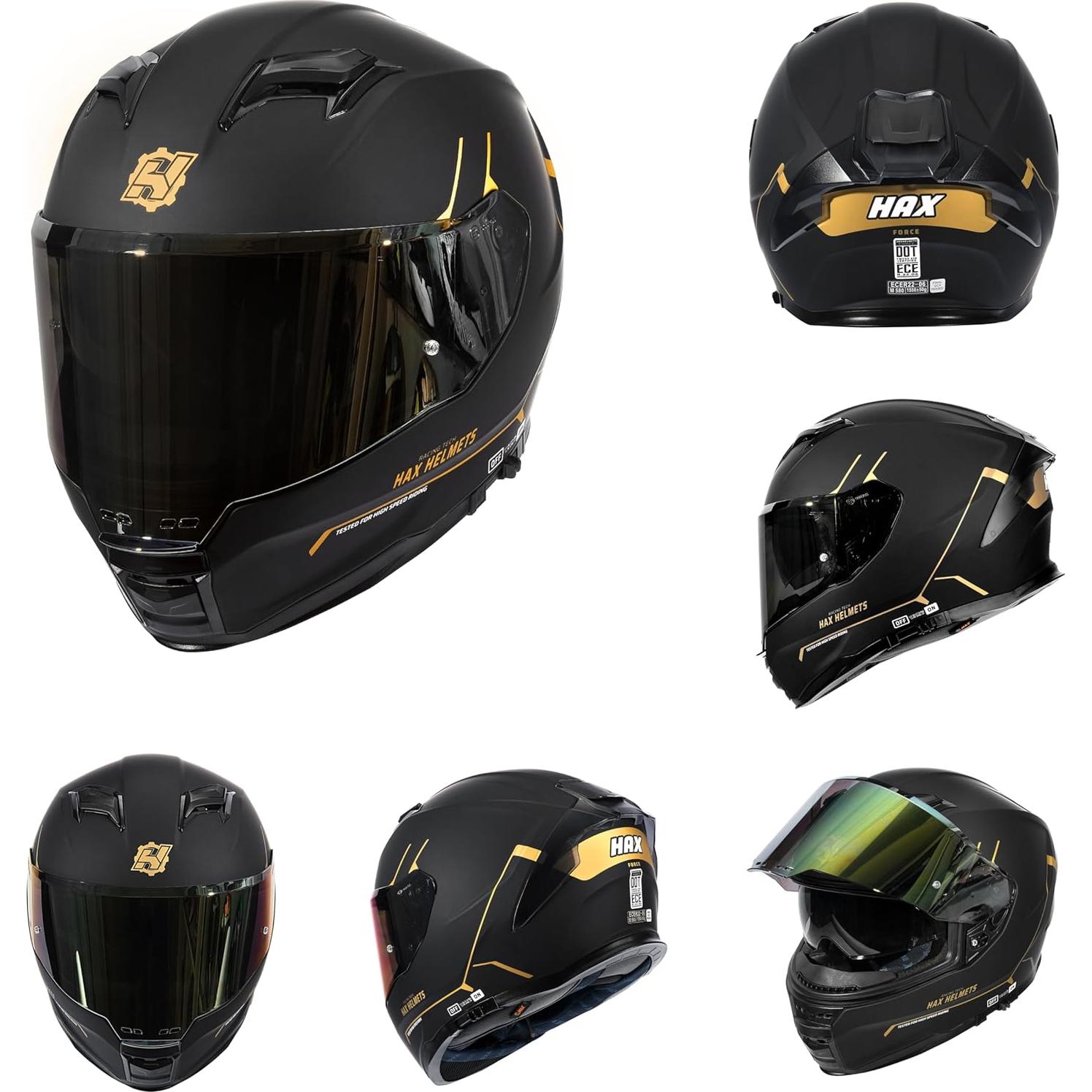 Casco HAX Force Aerodinámico para Motociclistas Adultos