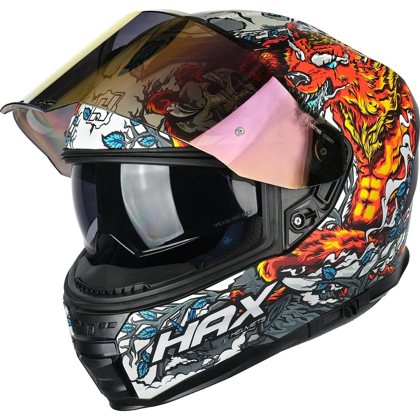 Casco HAX Force XL Brilla en la Oscuridad Rojo