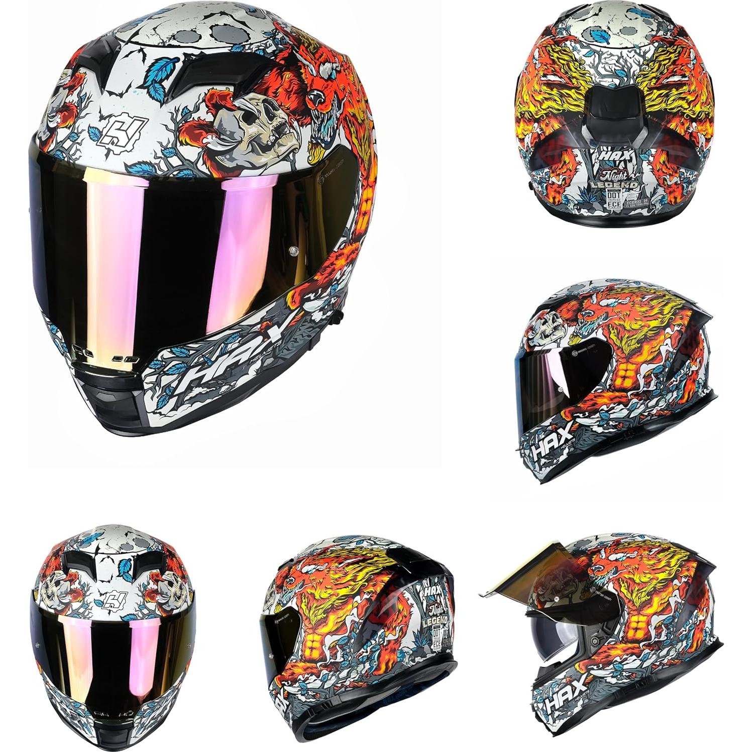 Casco HAX Force XL Brilla en la Oscuridad Rojo