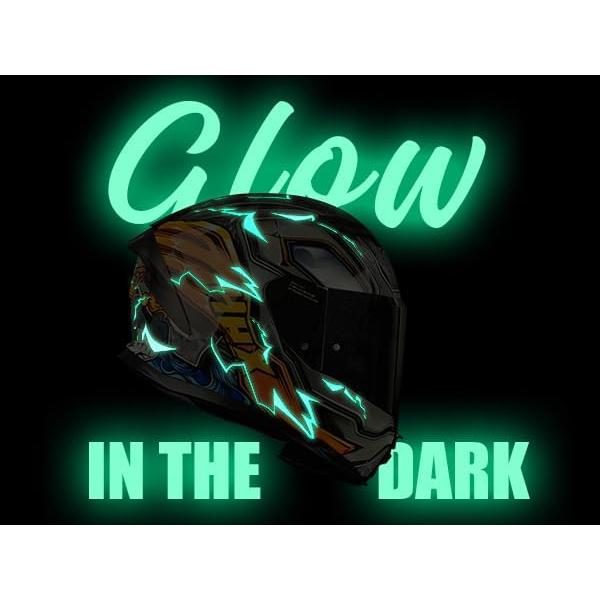 Casco HAX Force XL Naranja Trueno Brilla en la Oscuridad