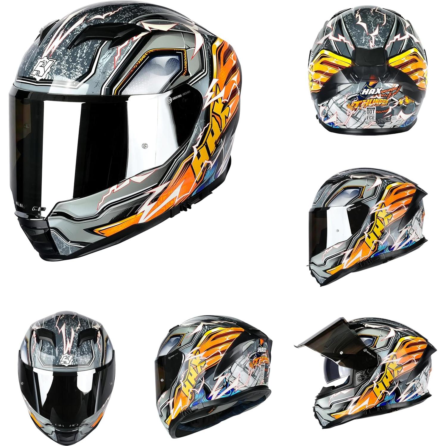Casco HAX Fuerza Aerodinámico Brilla en la Oscuridad M