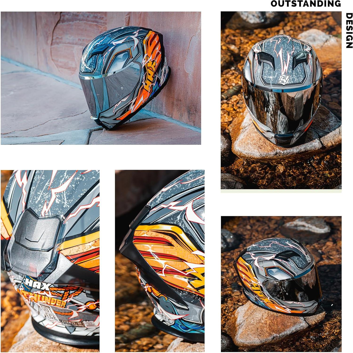Casco HAX Fuerza Aerodinámico Brilla en la Oscuridad M