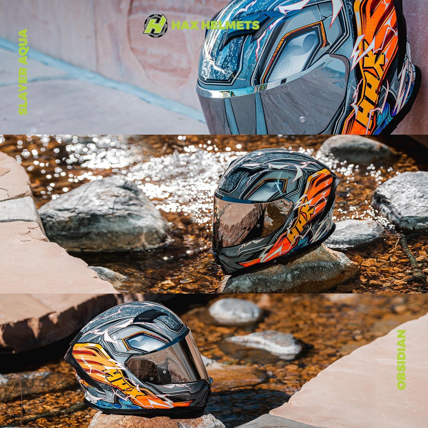 Casco HAX Fuerza Aerodinámico Brilla en la Oscuridad M